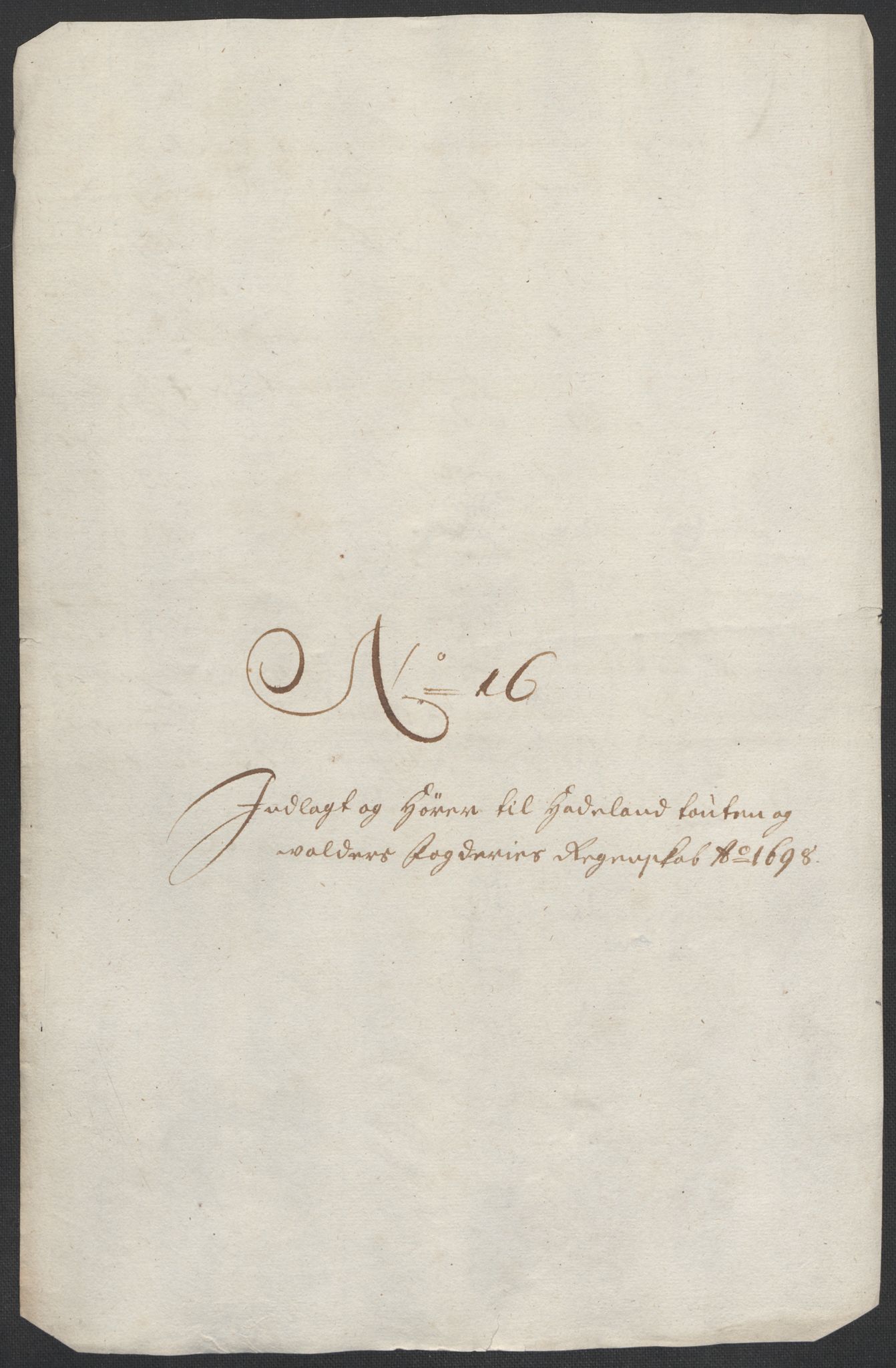 Rentekammeret inntil 1814, Reviderte regnskaper, Fogderegnskap, AV/RA-EA-4092/R18/L1296: Fogderegnskap Hadeland, Toten og Valdres, 1698, p. 249