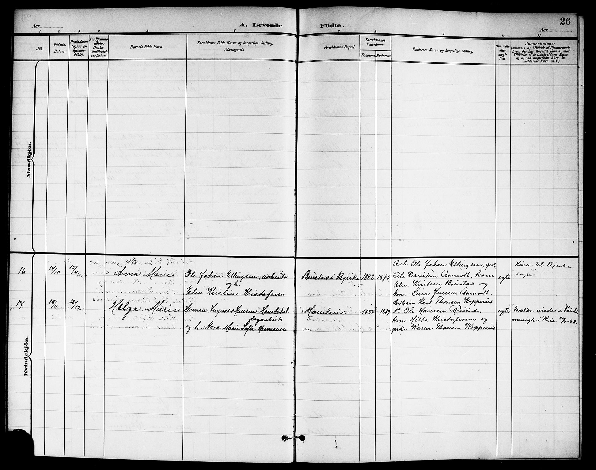 Nannestad prestekontor Kirkebøker, SAO/A-10414a/G/Ga/L0002: Parish register (copy) no. I 2, 1901-1913, p. 26