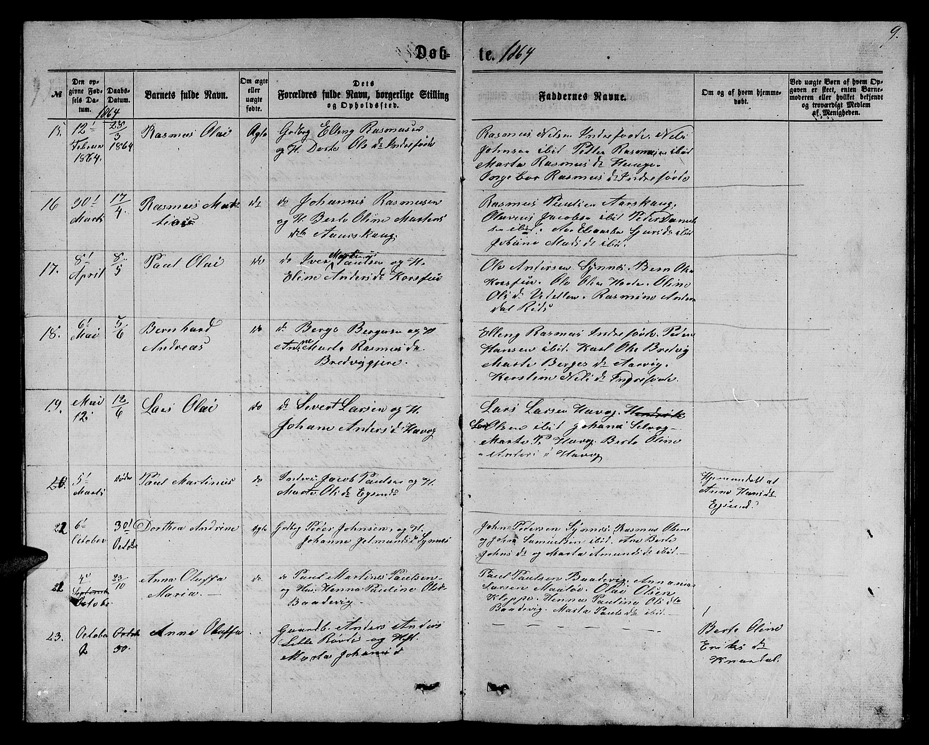 Ministerialprotokoller, klokkerbøker og fødselsregistre - Møre og Romsdal, SAT/A-1454/504/L0059: Parish register (copy) no. 504C01, 1863-1883, p. 9