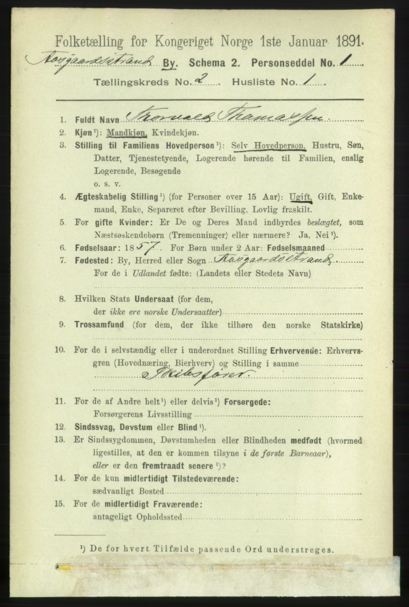 RA, 1891 census for 0704 Åsgårdstrand, 1891, p. 403