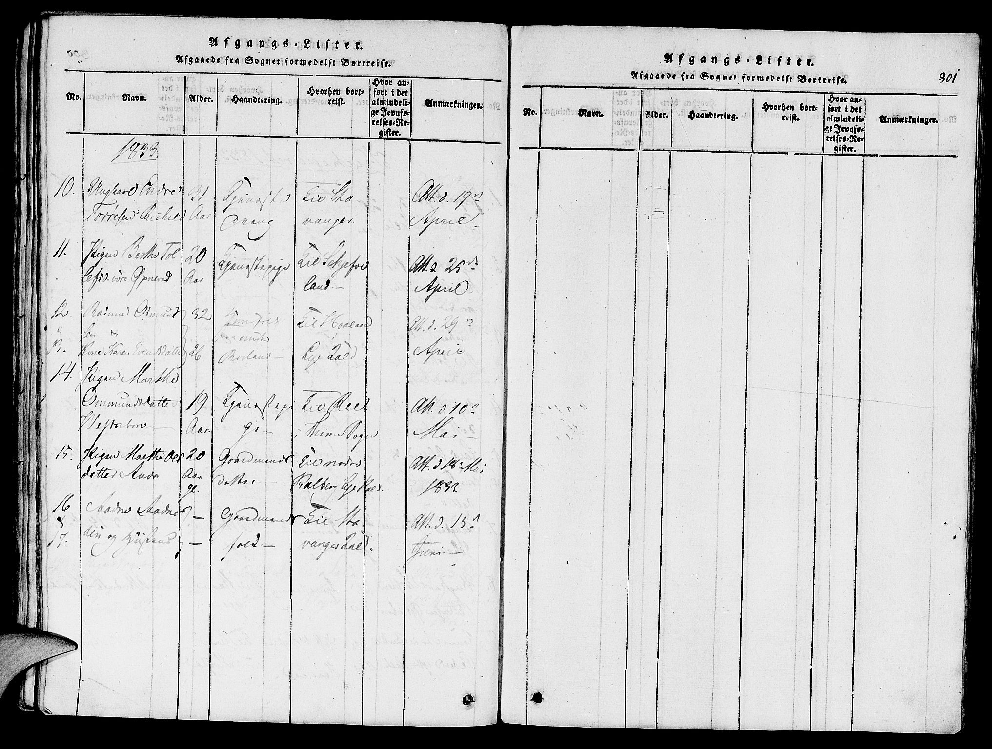 Klepp sokneprestkontor, AV/SAST-A-101803/001/3/30BA/L0002: Parish register (official) no. A 2, 1816-1833, p. 301