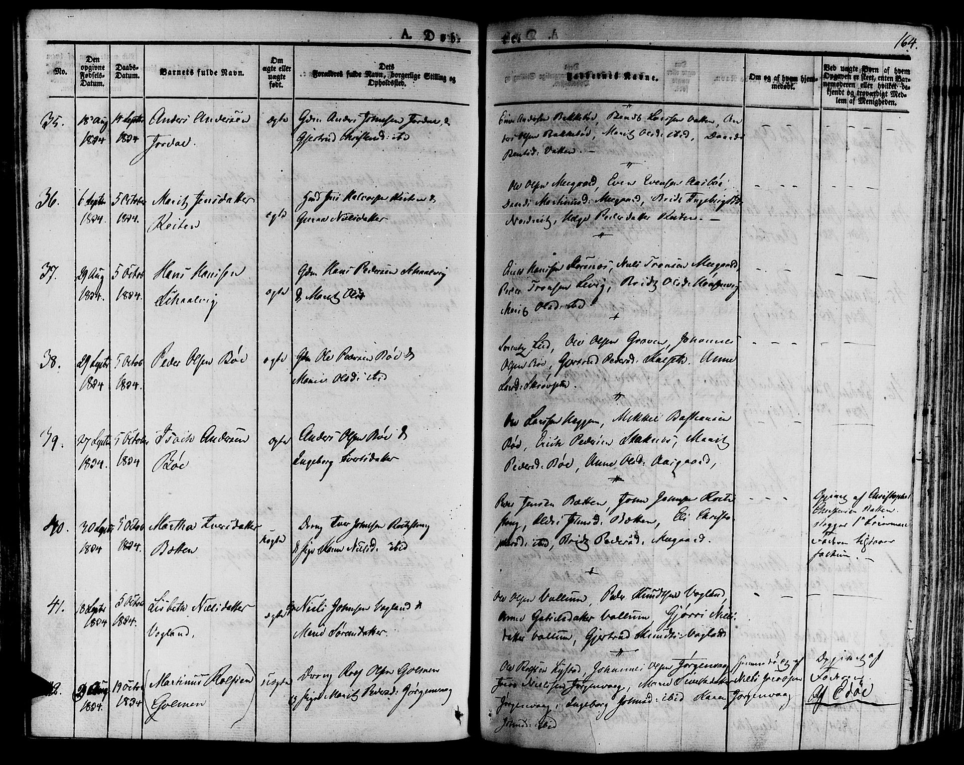 Ministerialprotokoller, klokkerbøker og fødselsregistre - Møre og Romsdal, SAT/A-1454/592/L1025: Parish register (official) no. 592A03 /2, 1831-1849, p. 164