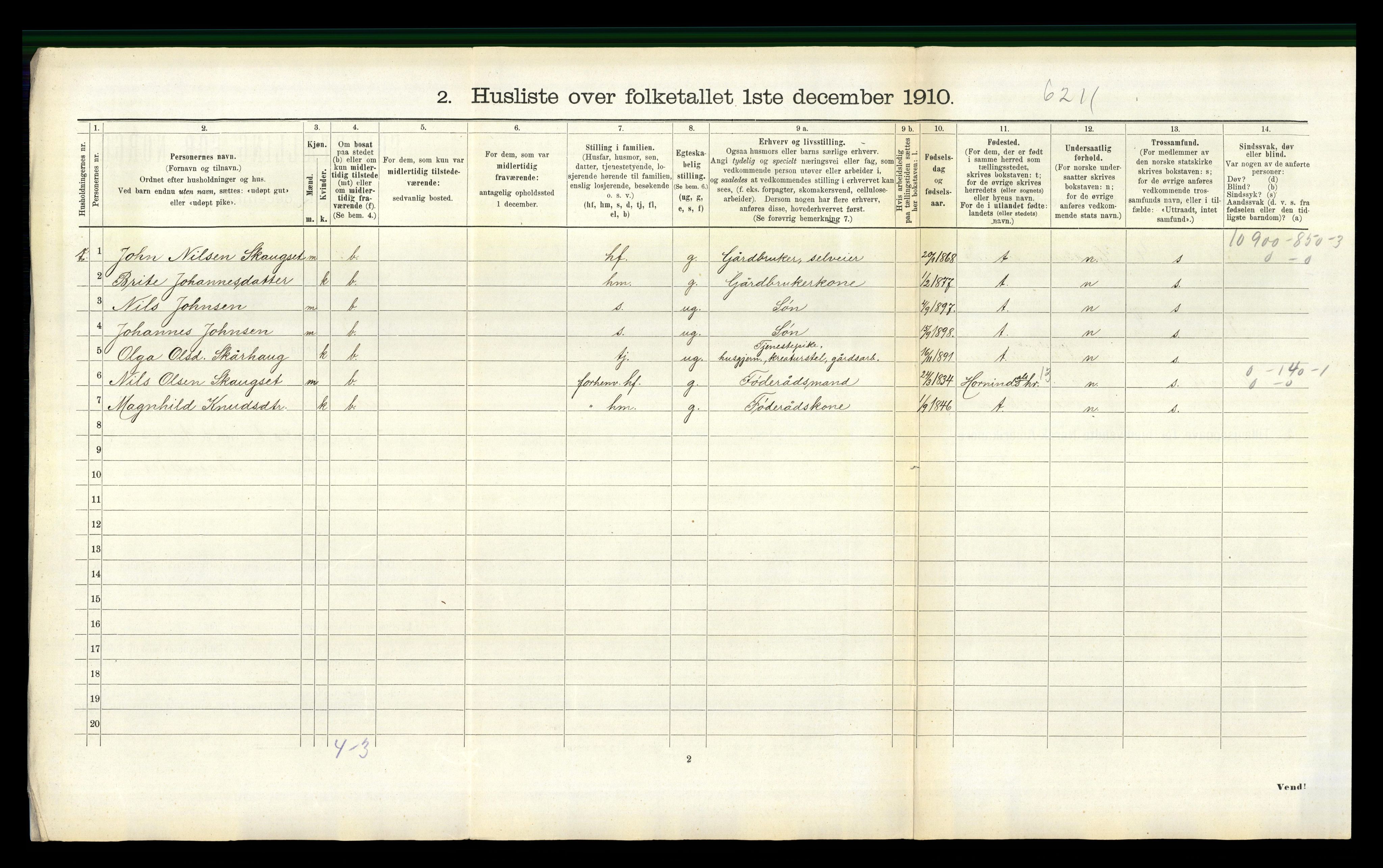 RA, 1910 census for Eid, 1910, p. 882