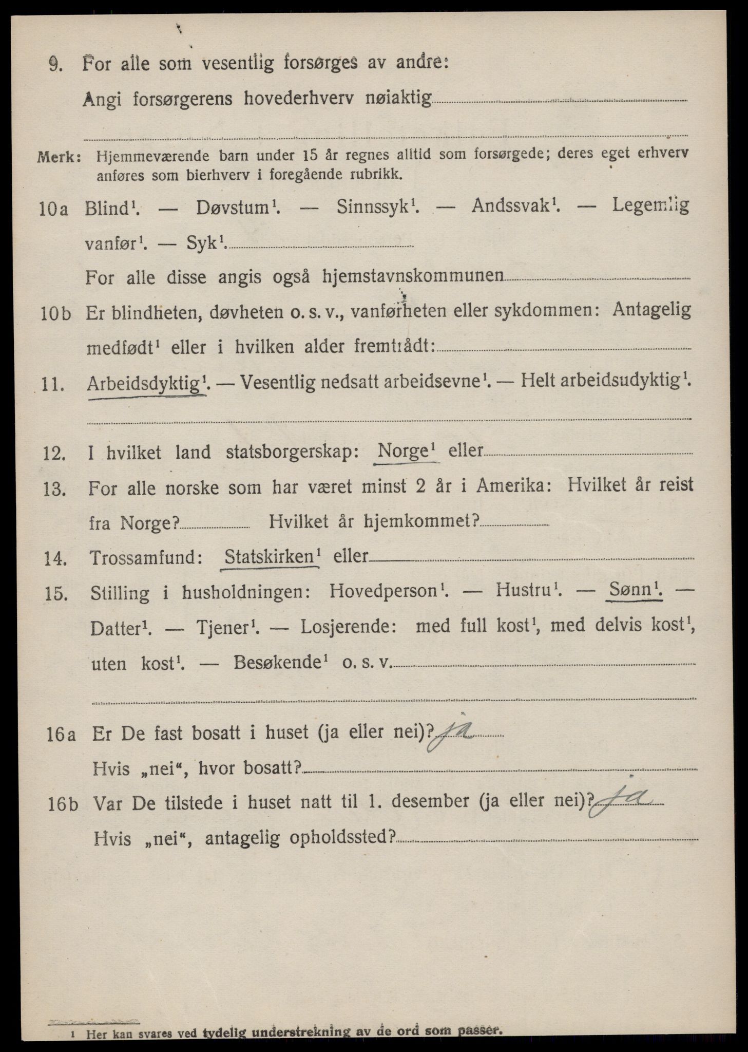 SAT, 1920 census for Vestnes, 1920, p. 4350