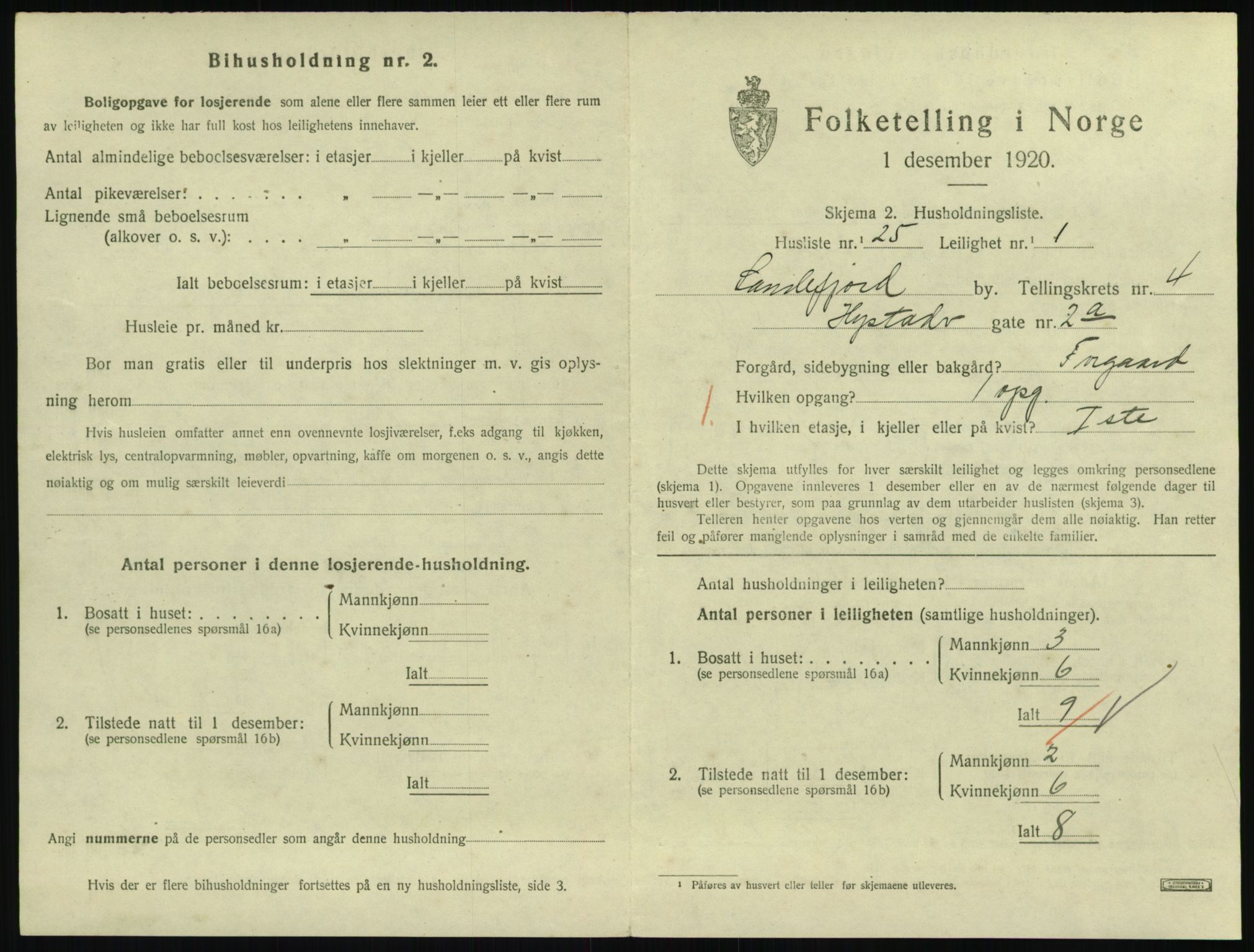 SAKO, 1920 census for Sandefjord, 1920, p. 2298