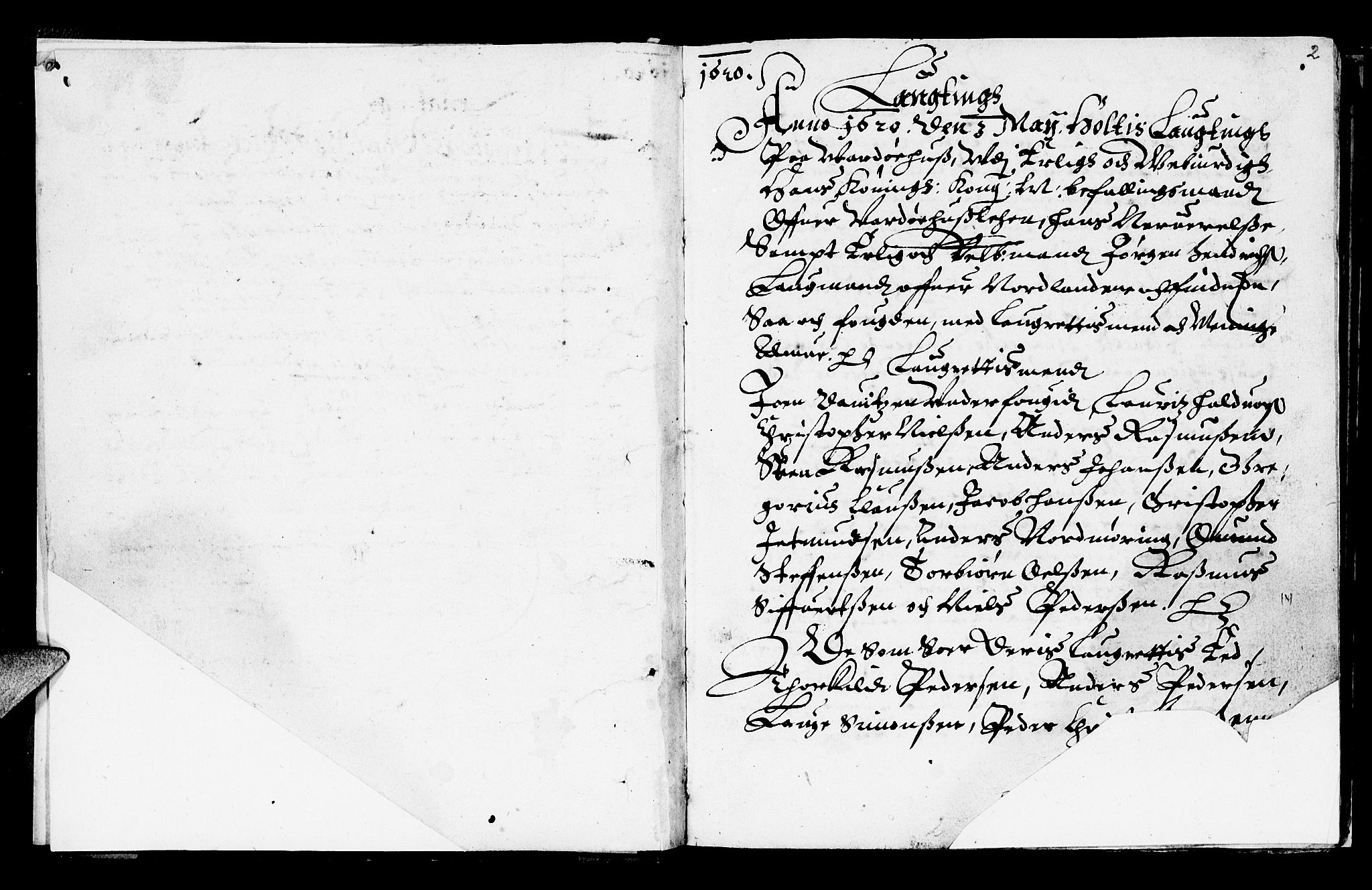 Finnmark sorenskriveri, SATØ/S-0053/F/Fa/L0006: Justisprotokoller, 1620-1627, p. 1b-2a