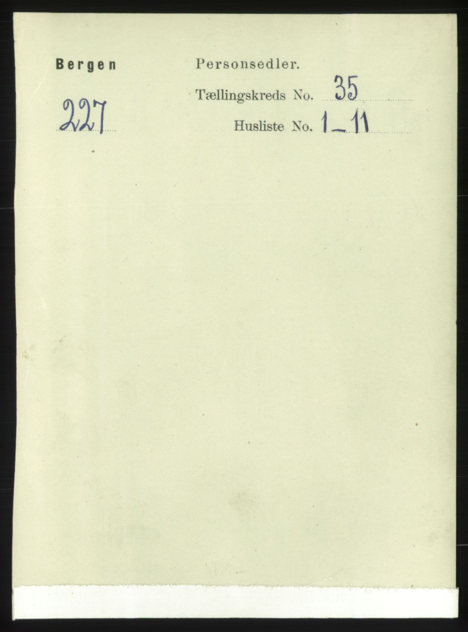 RA, 1891 Census for 1301 Bergen, 1891, p. 43261