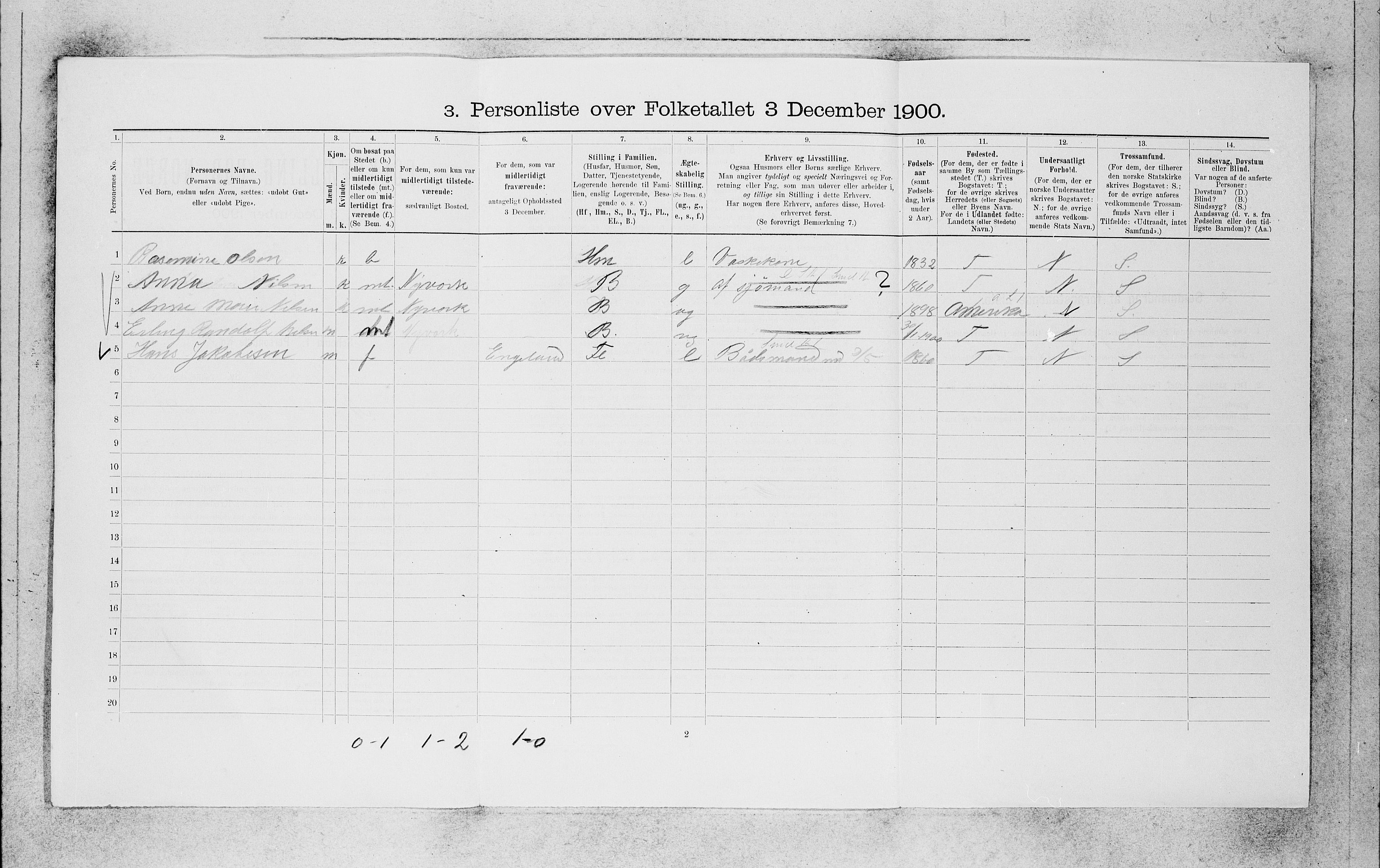 SAB, 1900 census for Bergen, 1900, p. 684