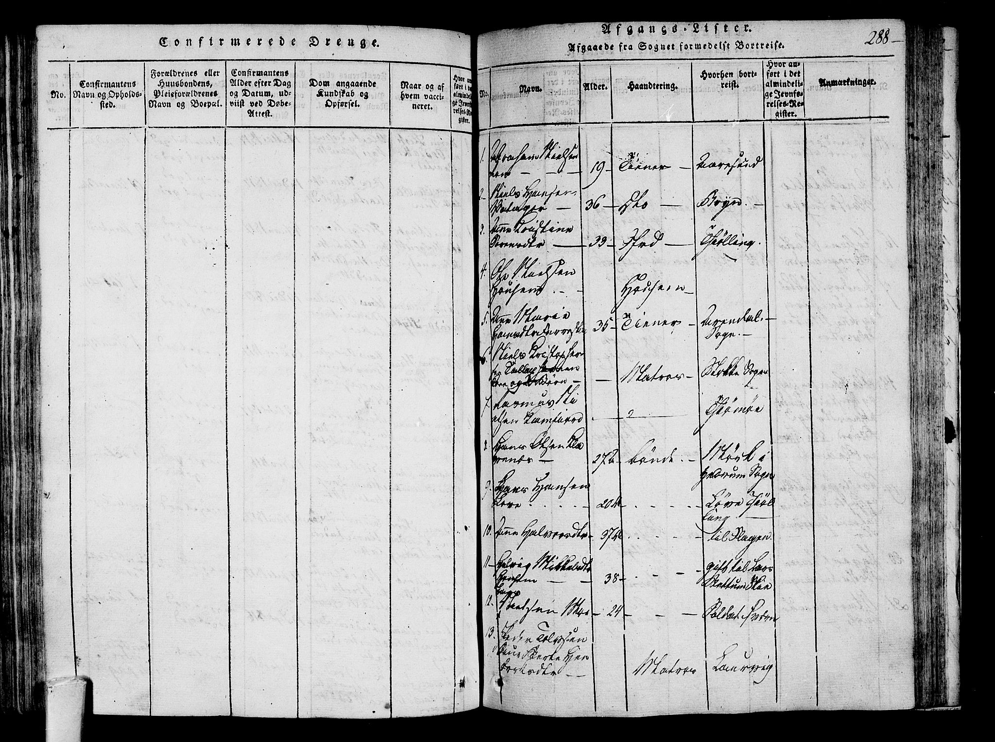 Sandar kirkebøker, SAKO/A-243/F/Fa/L0004: Parish register (official) no. 4, 1814-1832, p. 288