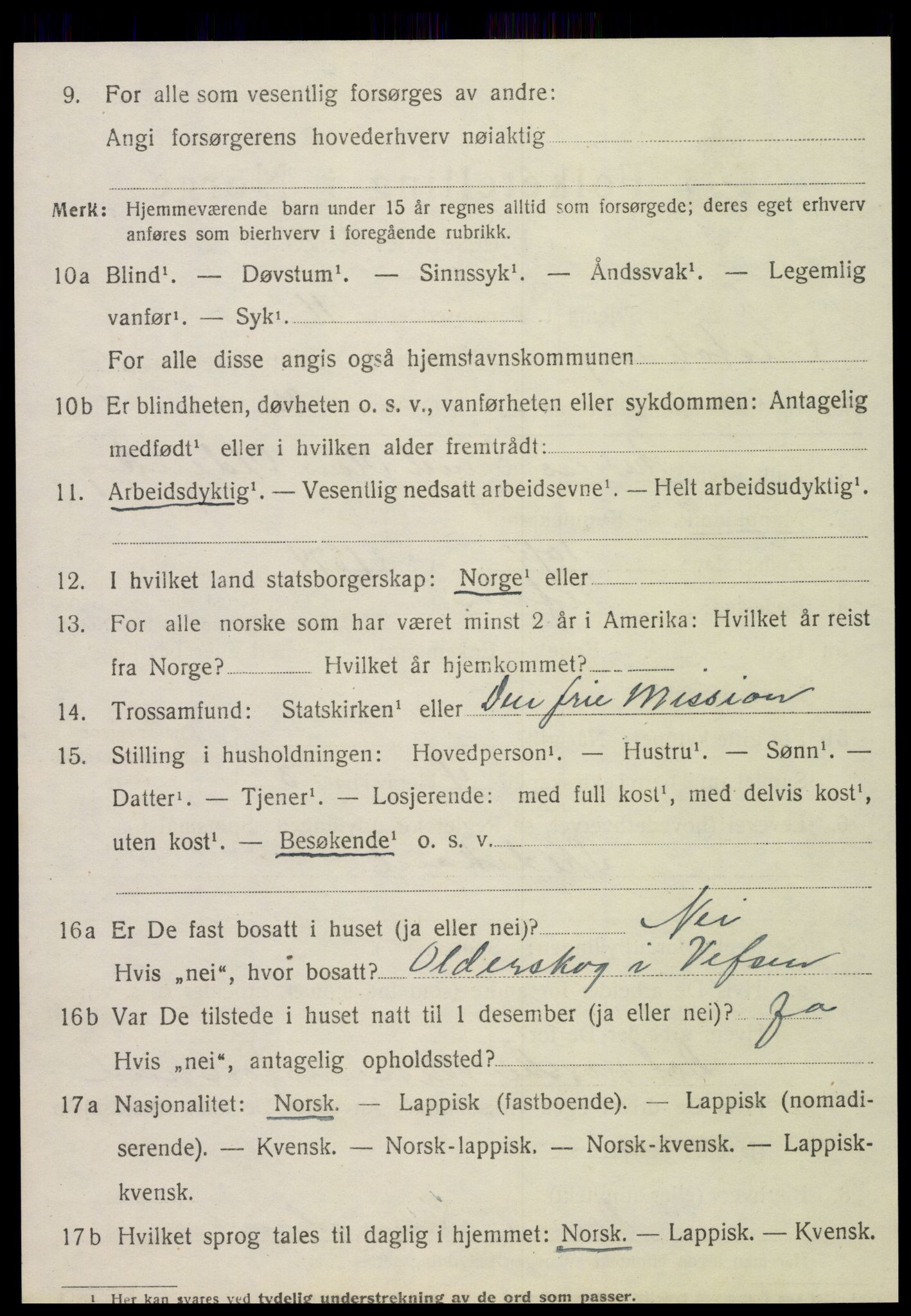 SAT, 1920 census for Alstahaug, 1920, p. 3258