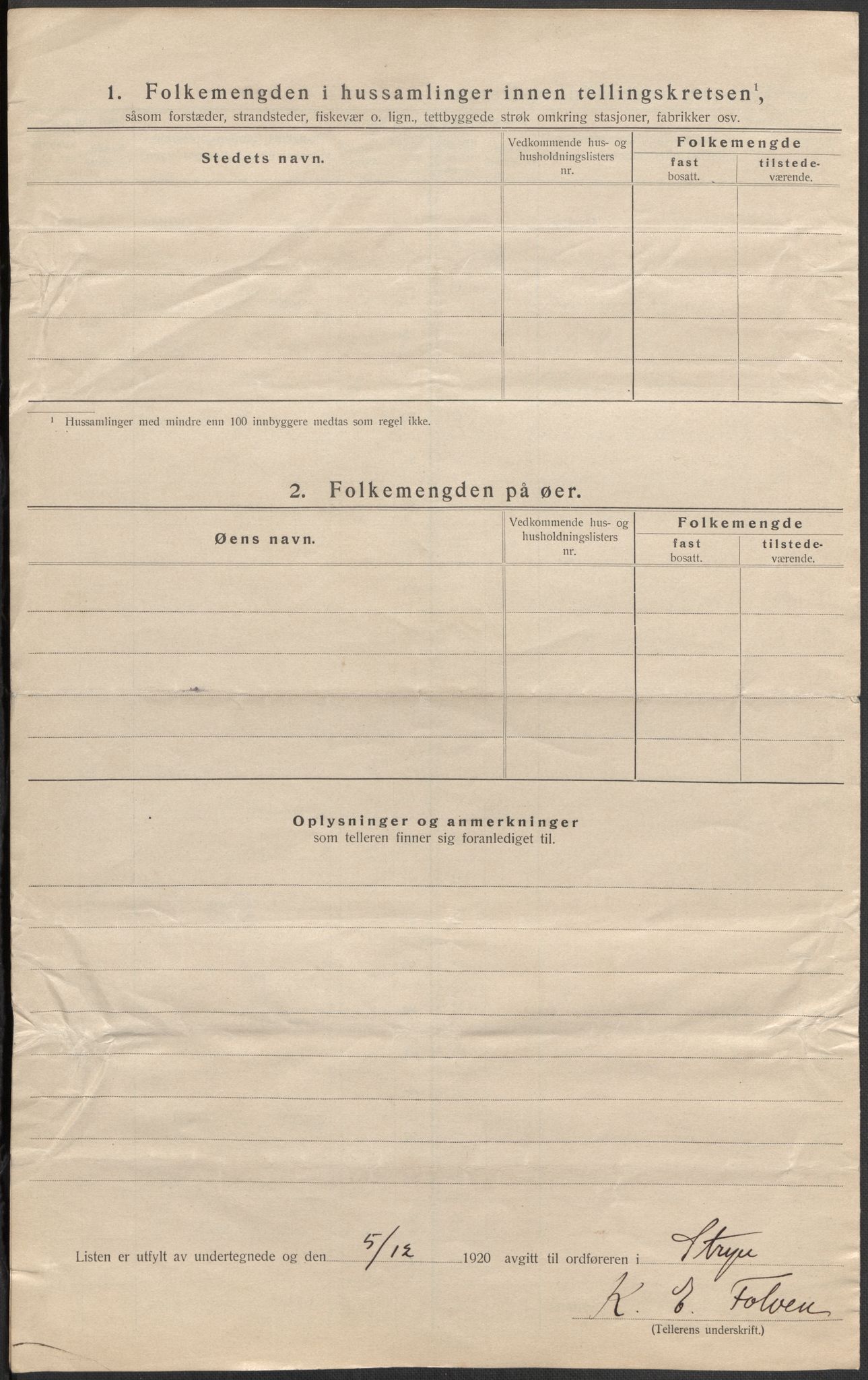 SAB, 1920 census for Stryn, 1920, p. 16