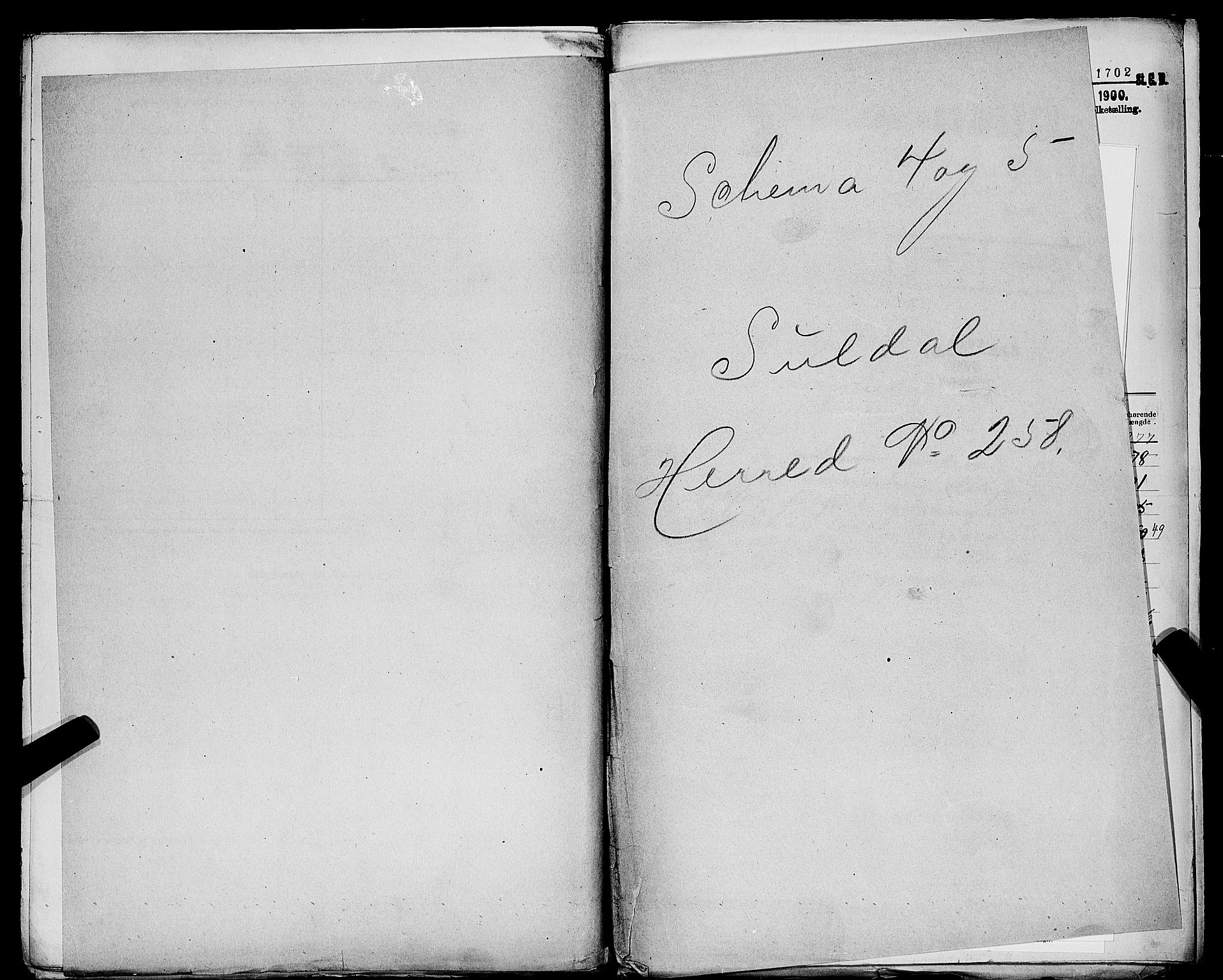 SAST, 1900 census for Suldal, 1900, p. 1