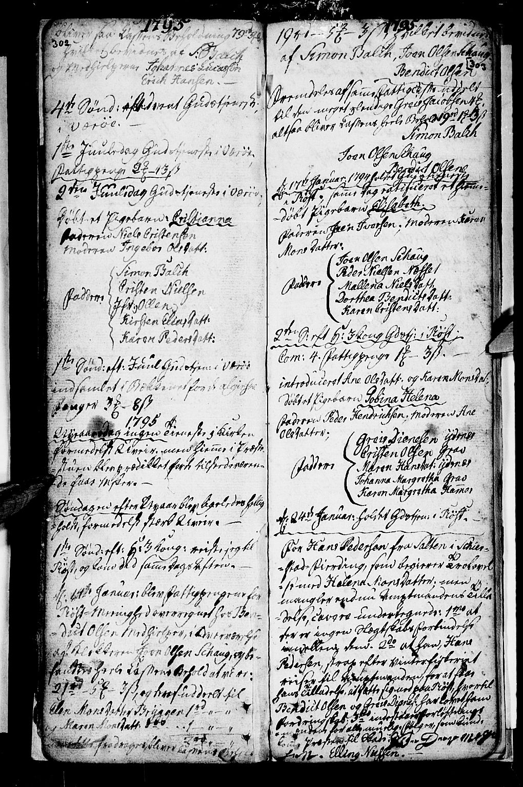 Ministerialprotokoller, klokkerbøker og fødselsregistre - Nordland, AV/SAT-A-1459/807/L0118: Parish register (official) no. 807A01, 1752-1798, p. 302-303