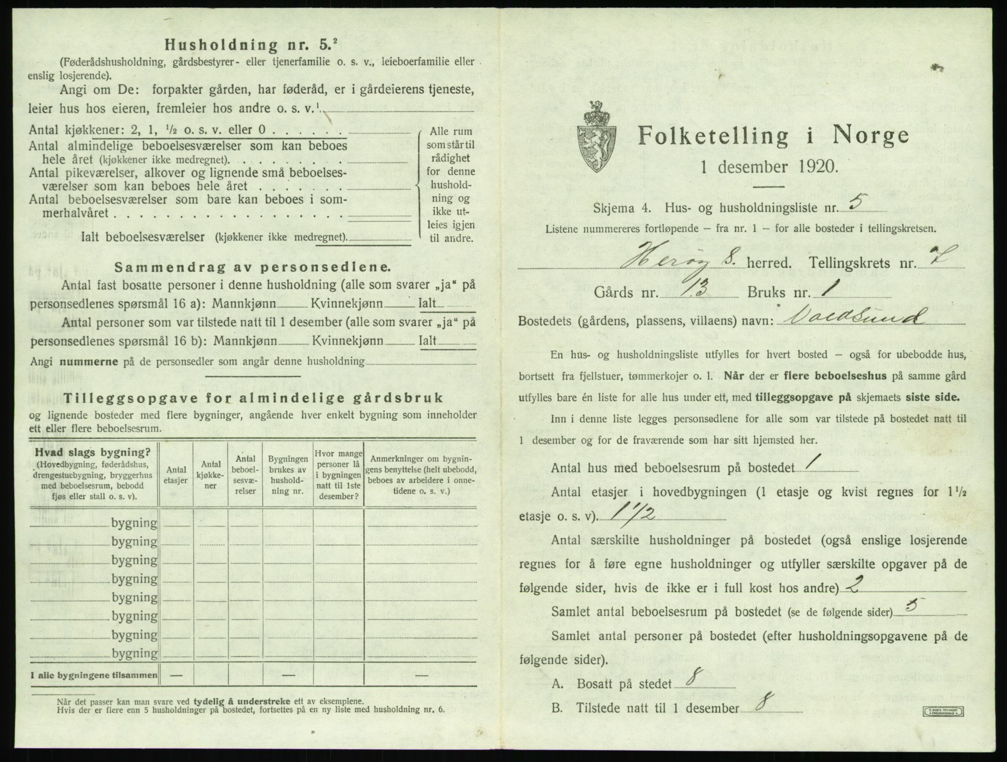 SAT, 1920 census for Herøy (MR), 1920, p. 481