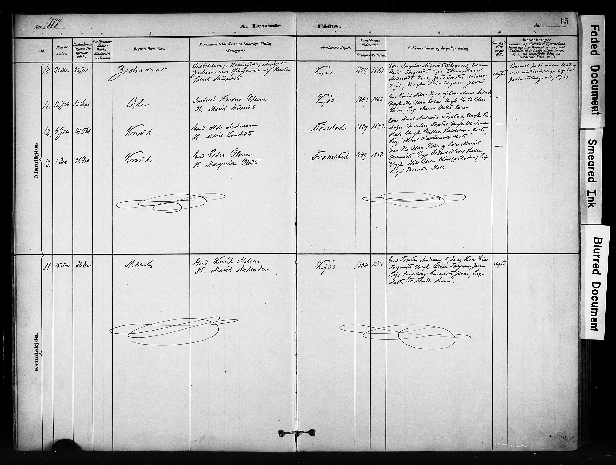 Vang prestekontor, Valdres, SAH/PREST-140/H/Ha/L0009: Parish register (official) no. 9, 1882-1914, p. 15