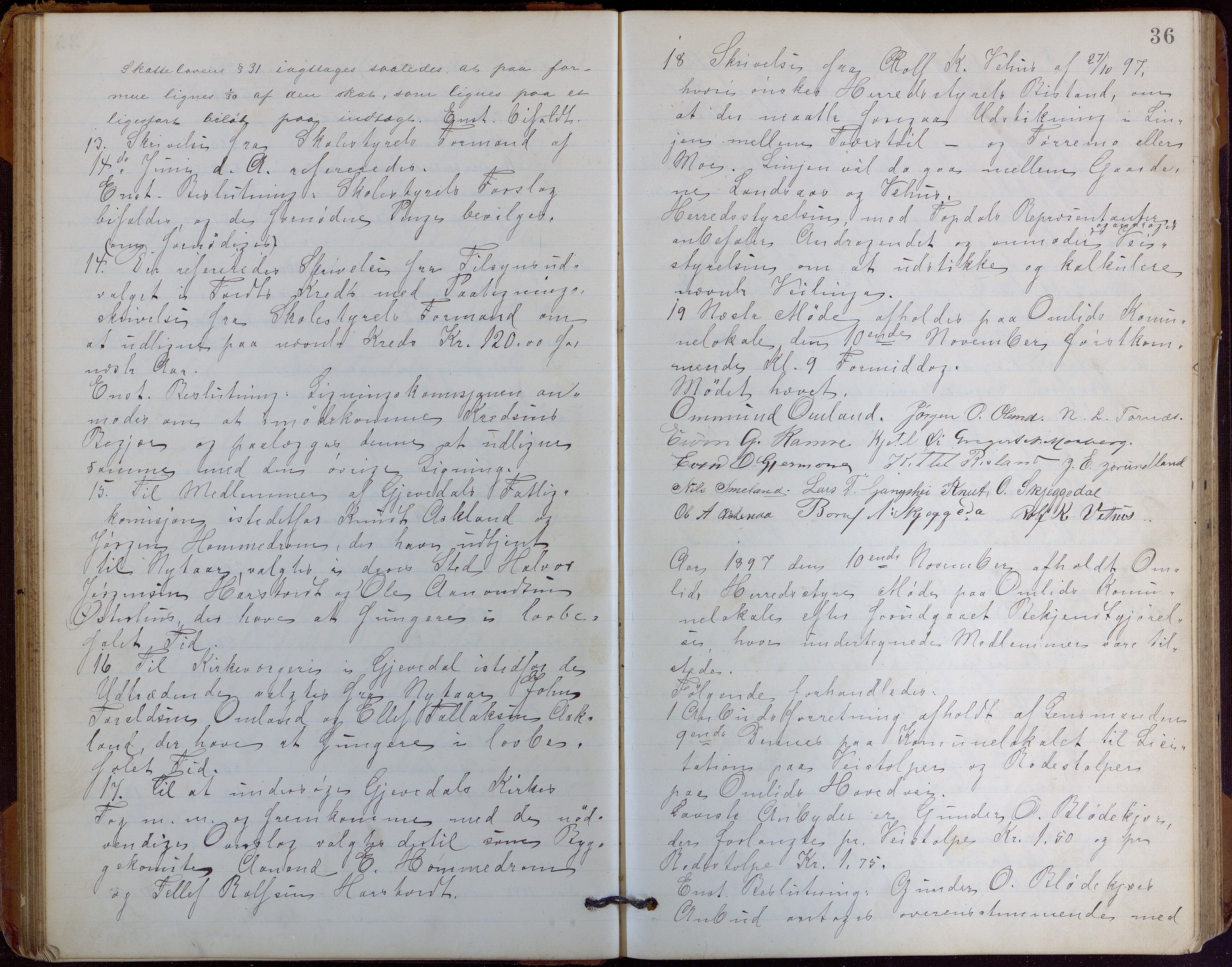 Åmli kommune før 1985, AAKS/KA0929-PK/01/01a/L0005: Møtebok, 1895-1904, p. 36