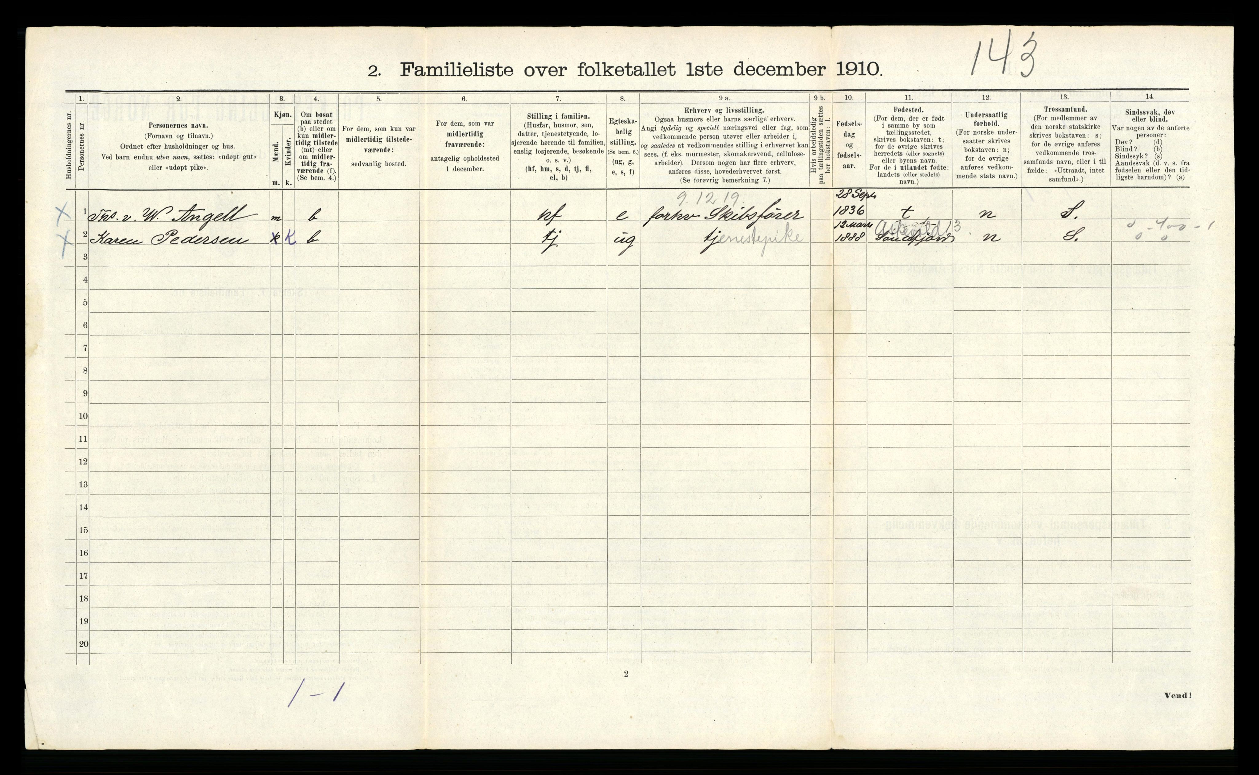 RA, 1910 census for Bergen, 1910, p. 11988