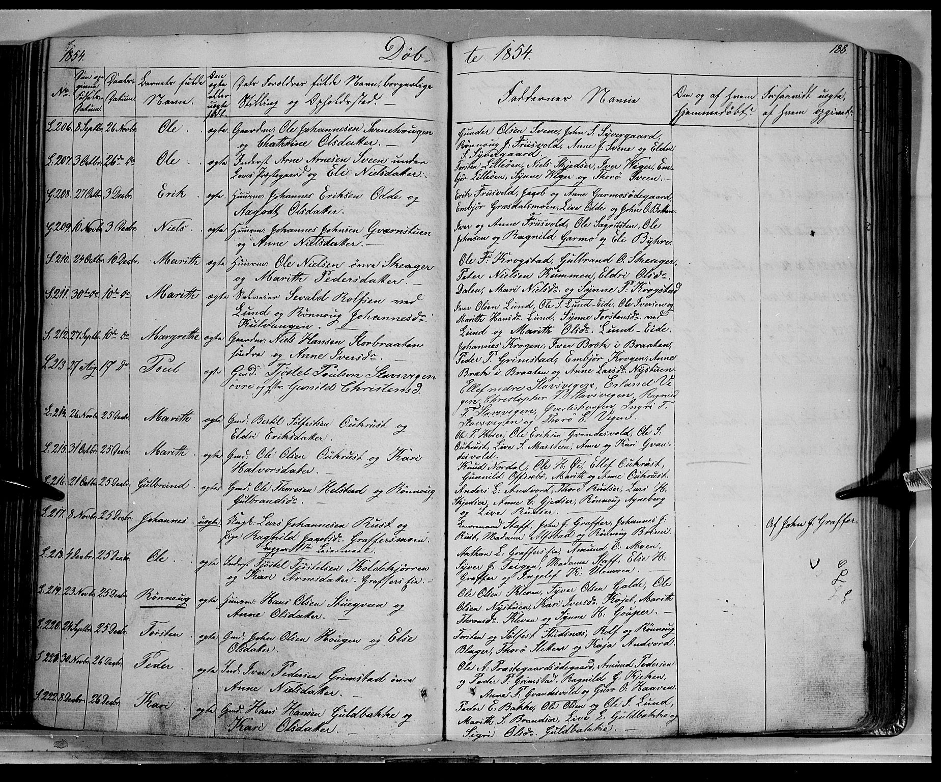 Lom prestekontor, SAH/PREST-070/K/L0006: Parish register (official) no. 6A, 1837-1863, p. 188