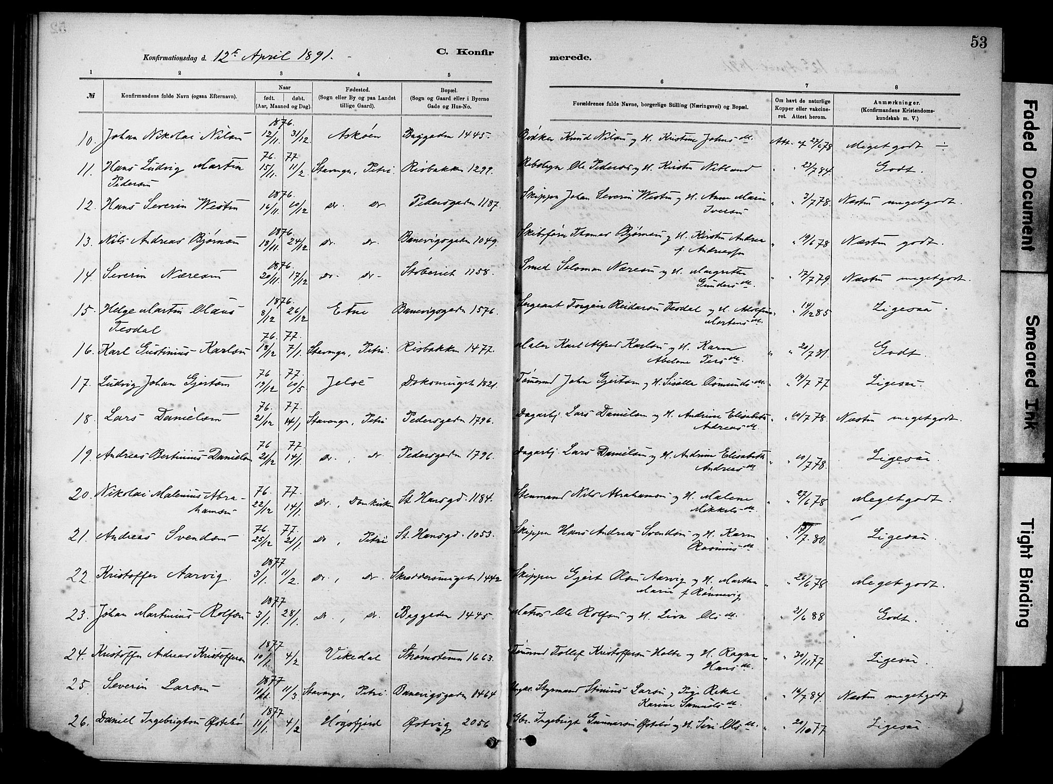 St. Johannes sokneprestkontor, SAST/A-101814/001/30/30BA/L0002: Parish register (official) no. A 2, 1885-1899, p. 53