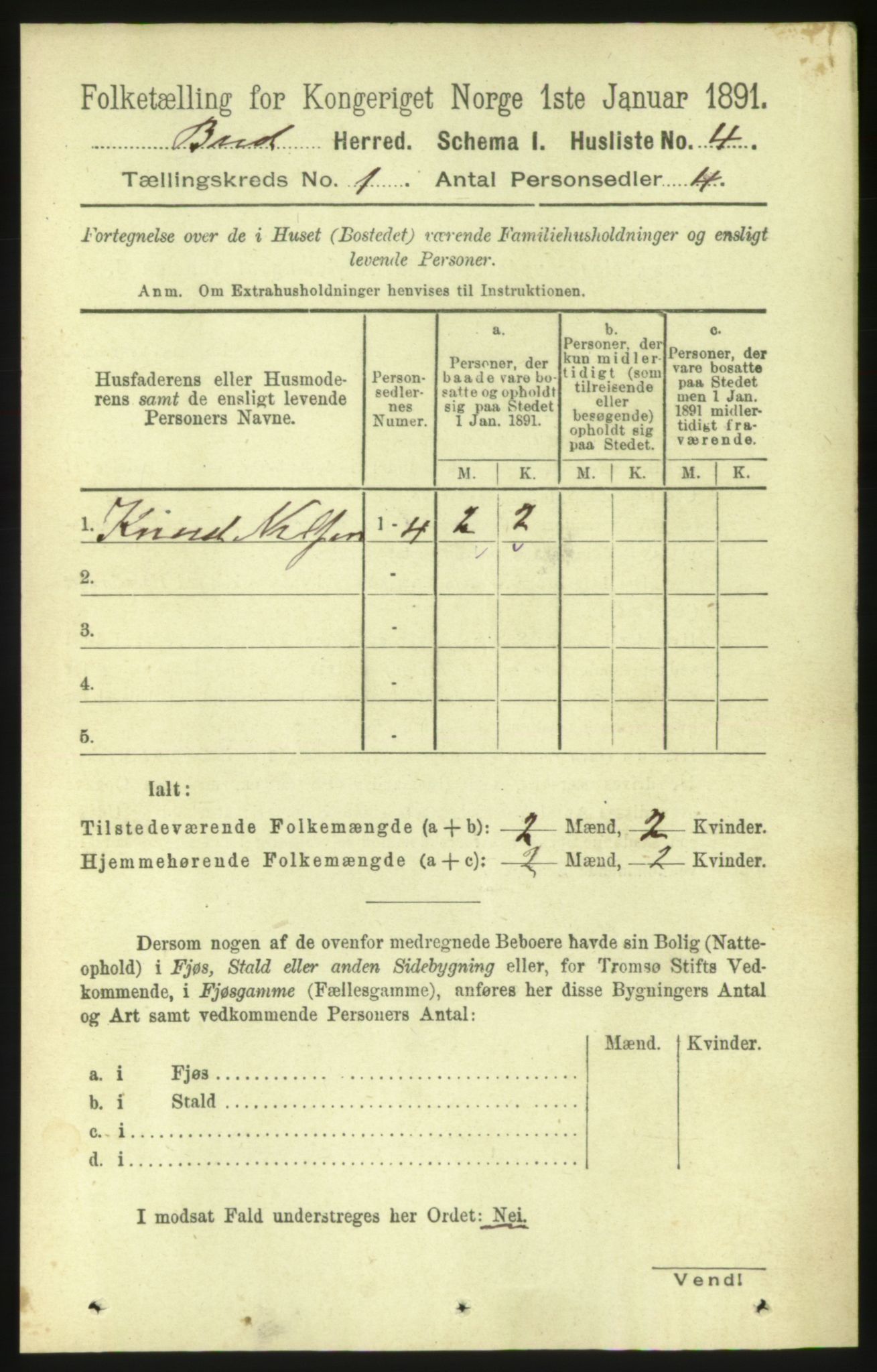 RA, 1891 census for 1549 Bud, 1891, p. 22