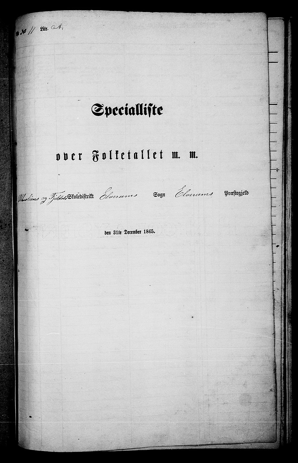 RA, 1865 census for Elverum, 1865, p. 235
