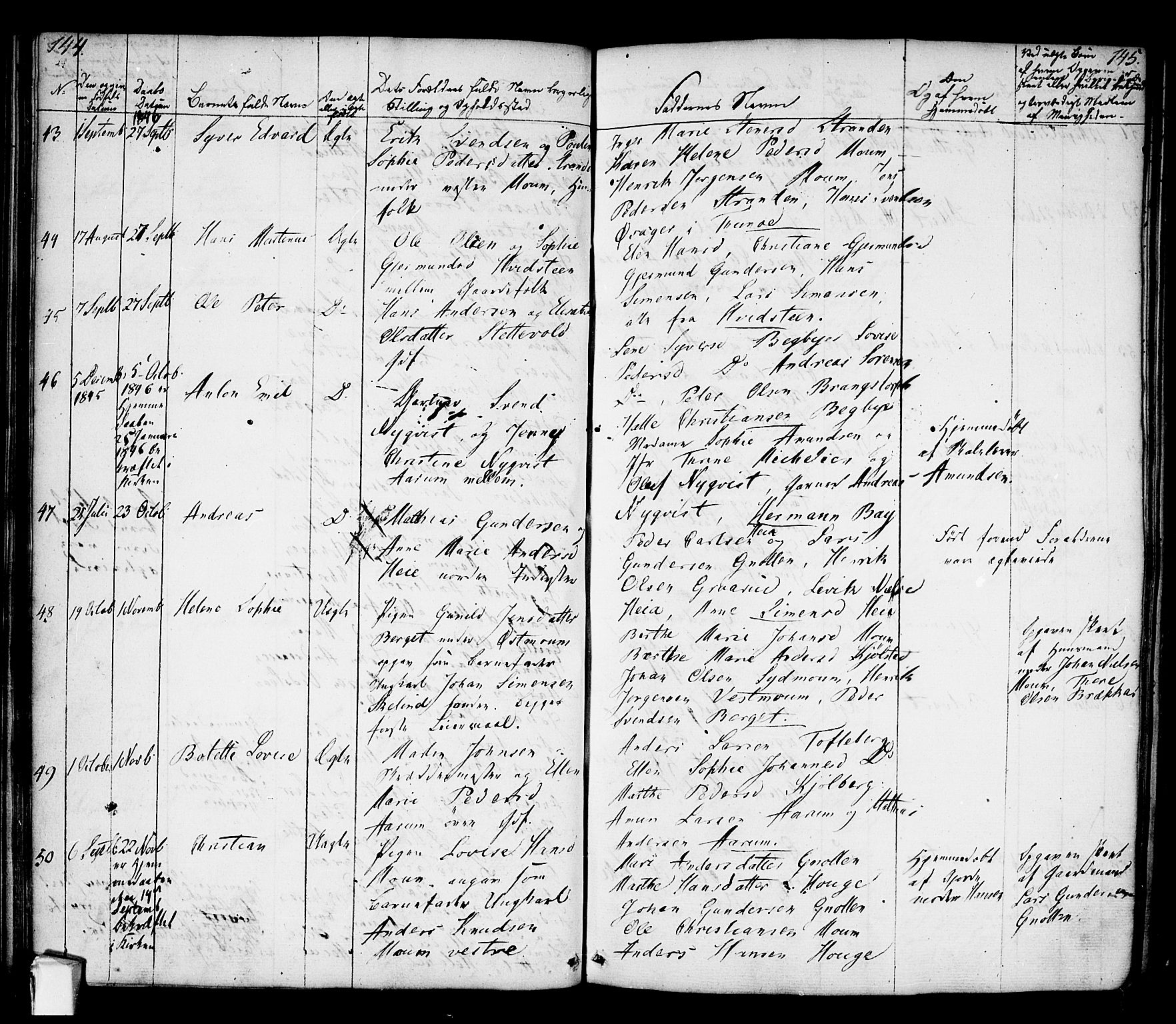 Borge prestekontor Kirkebøker, SAO/A-10903/F/Fa/L0004: Parish register (official) no. I 4, 1836-1848, p. 144-145