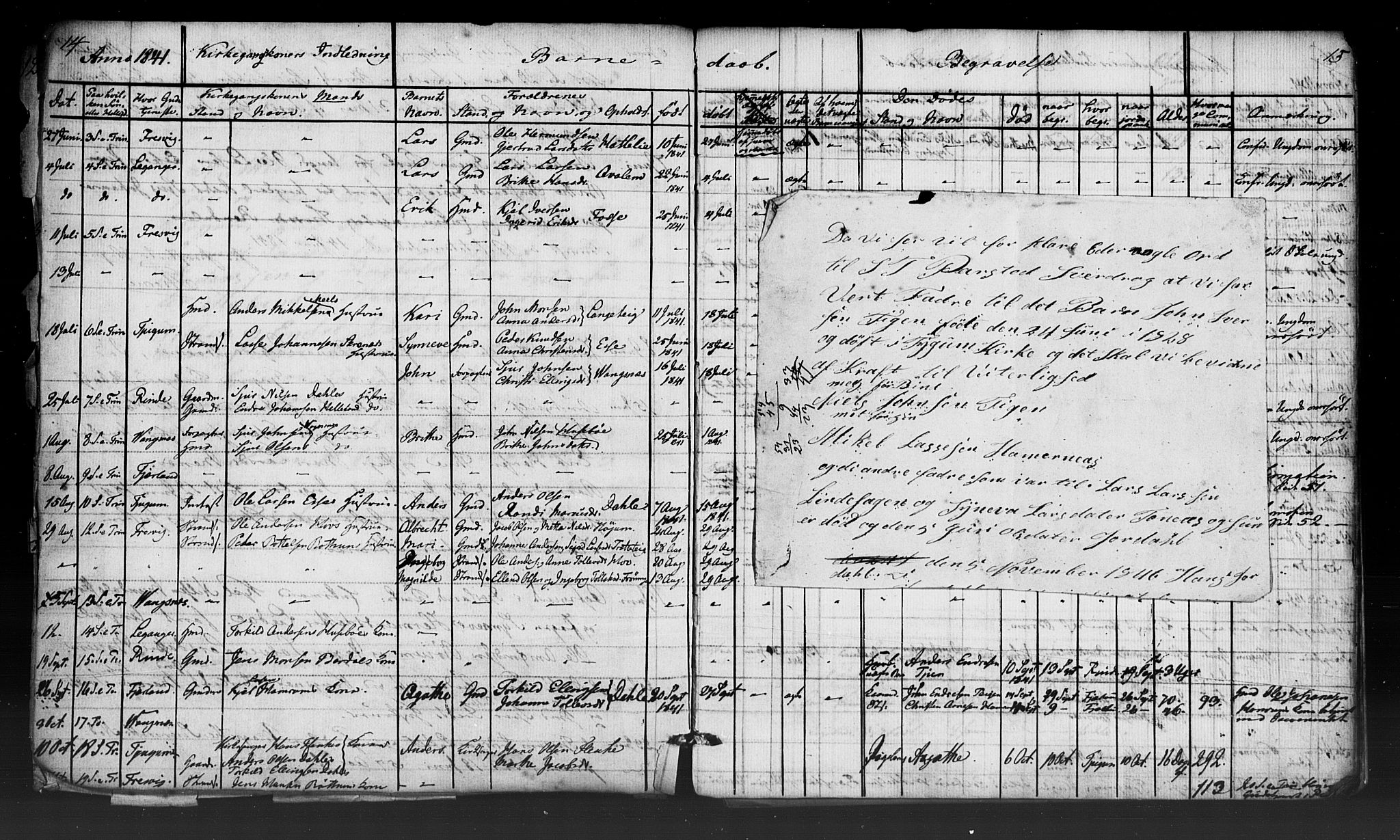Leikanger sokneprestembete, SAB/A-81001: Curate's parish register no. A 2, 1840-1847, p. 14-15