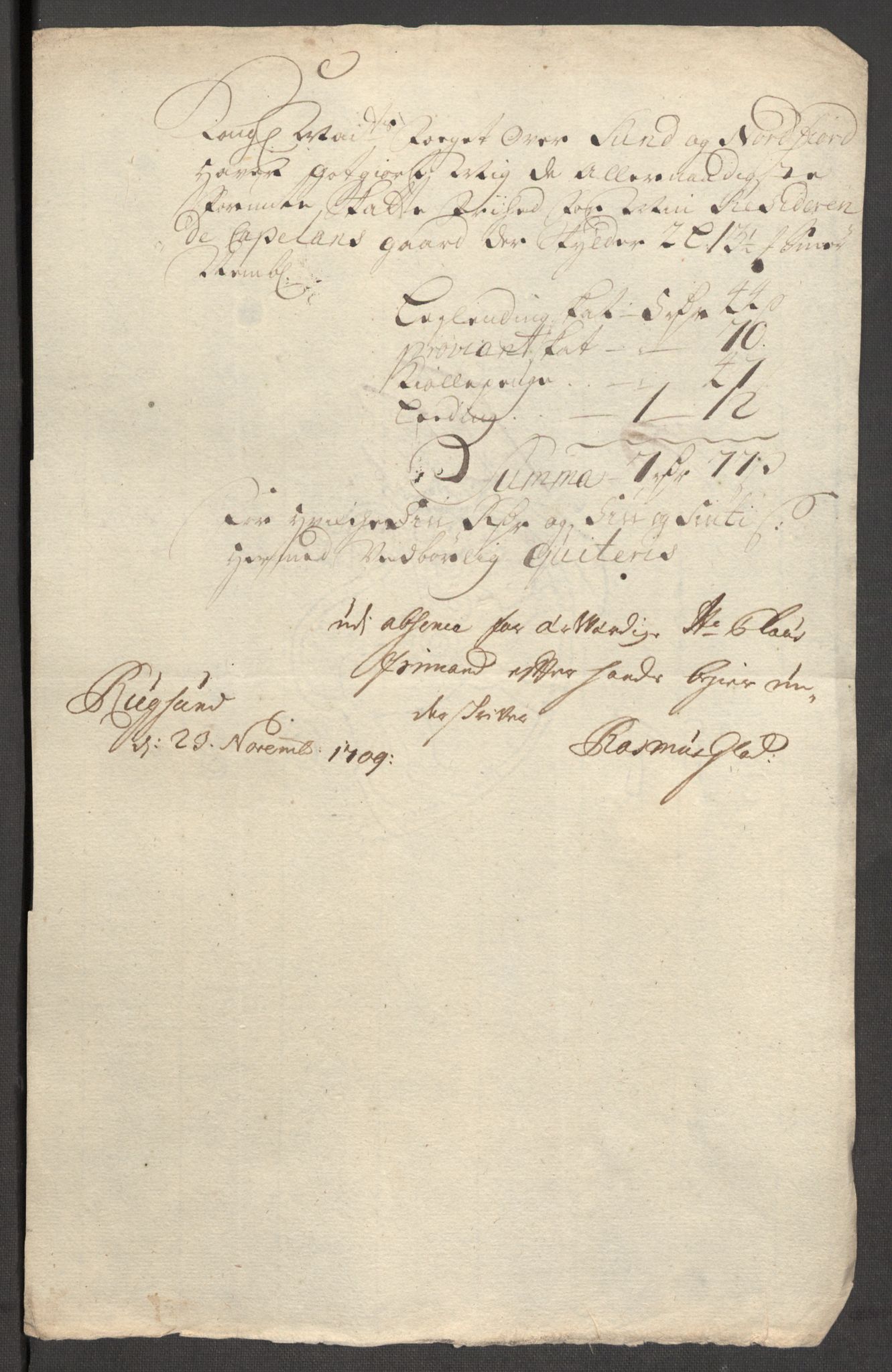 Rentekammeret inntil 1814, Reviderte regnskaper, Fogderegnskap, AV/RA-EA-4092/R53/L3432: Fogderegnskap Sunn- og Nordfjord, 1709, p. 183