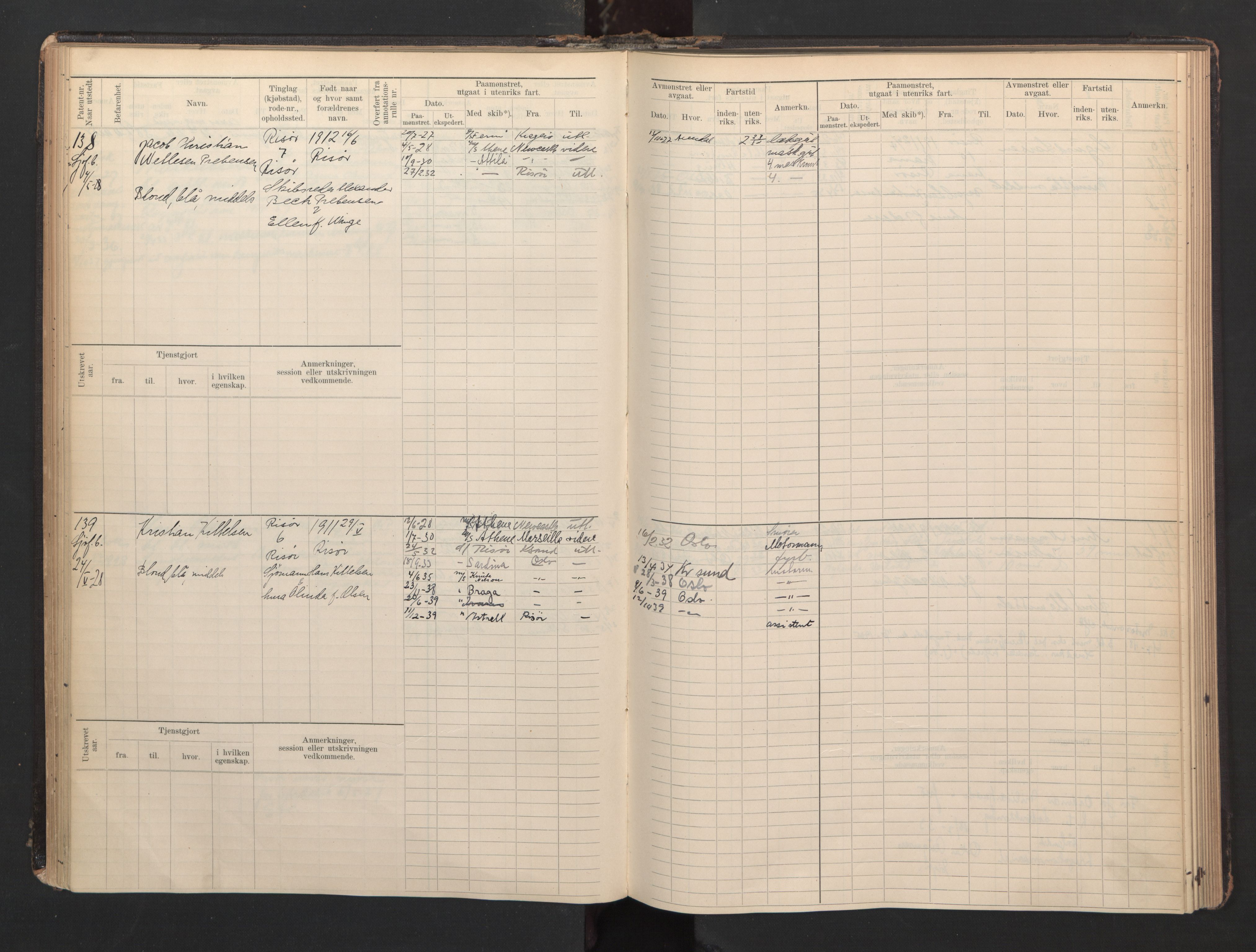 Risør mønstringskrets, AV/SAK-2031-0010/F/Fb/L0007: Hovedrulle B nr 1-265, Q-7, 1894-1948, p. 73