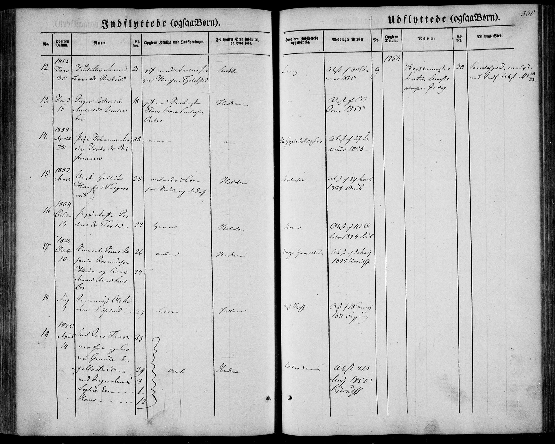 Larvik kirkebøker, AV/SAKO-A-352/F/Fa/L0003: Parish register (official) no. I 3, 1848-1856, p. 330