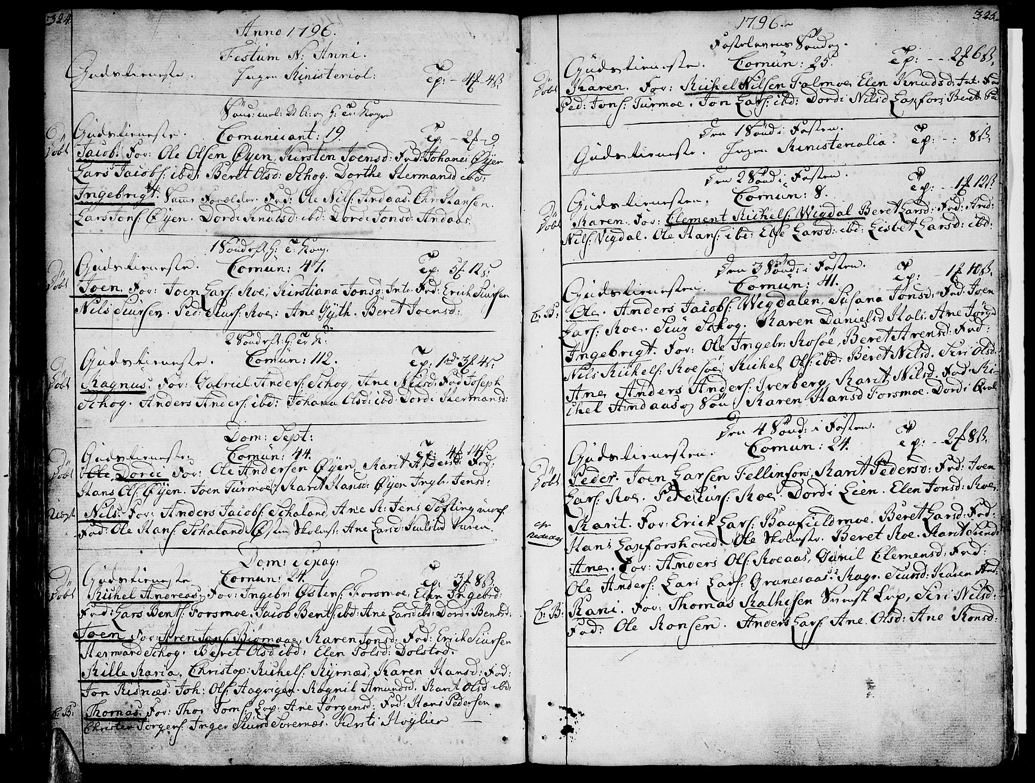 Ministerialprotokoller, klokkerbøker og fødselsregistre - Nordland, SAT/A-1459/820/L0286: Parish register (official) no. 820A07, 1780-1799, p. 324-325