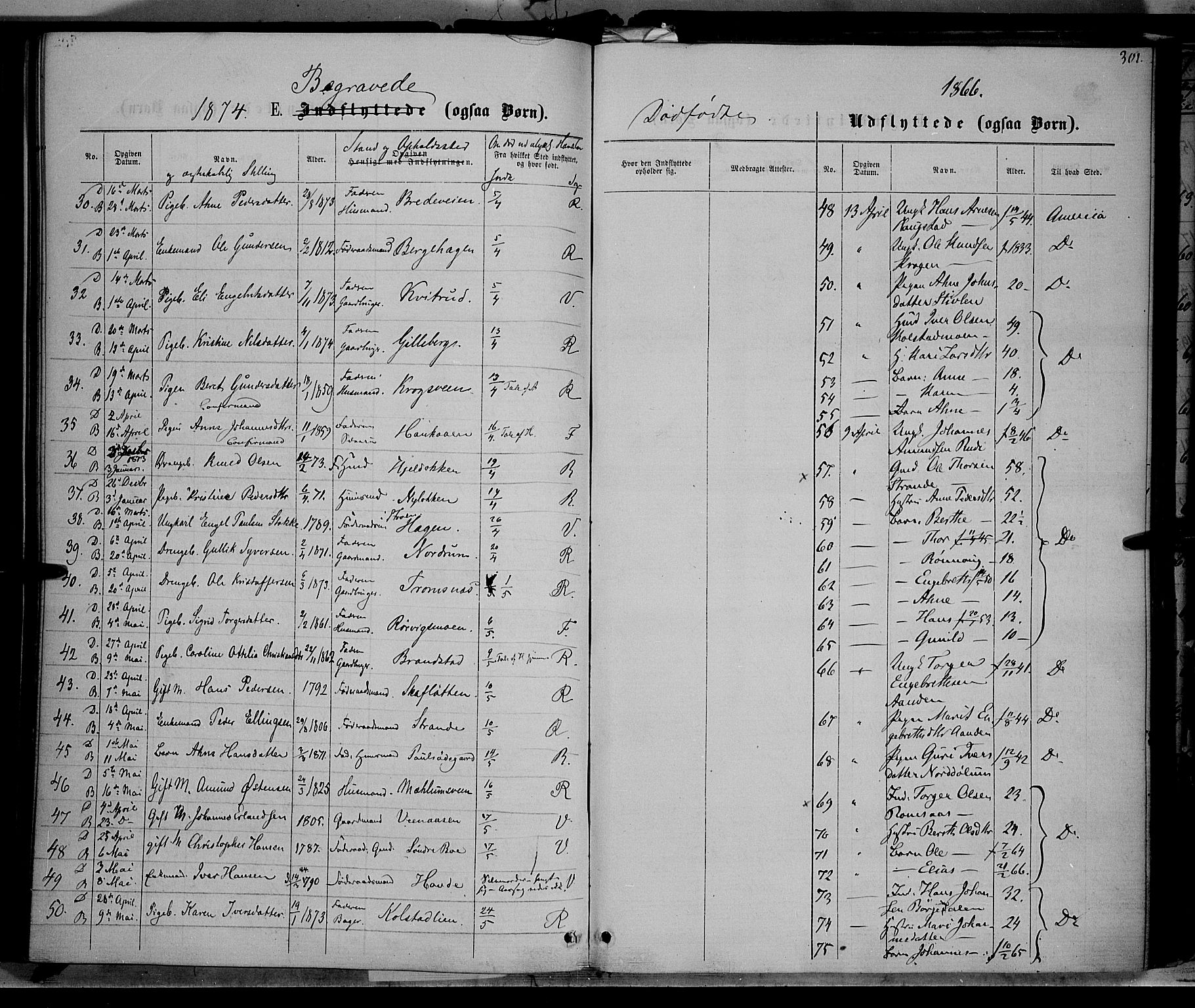 Ringebu prestekontor, AV/SAH-PREST-082/H/Ha/Haa/L0007: Parish register (official) no. 7, 1860-1877, p. 301