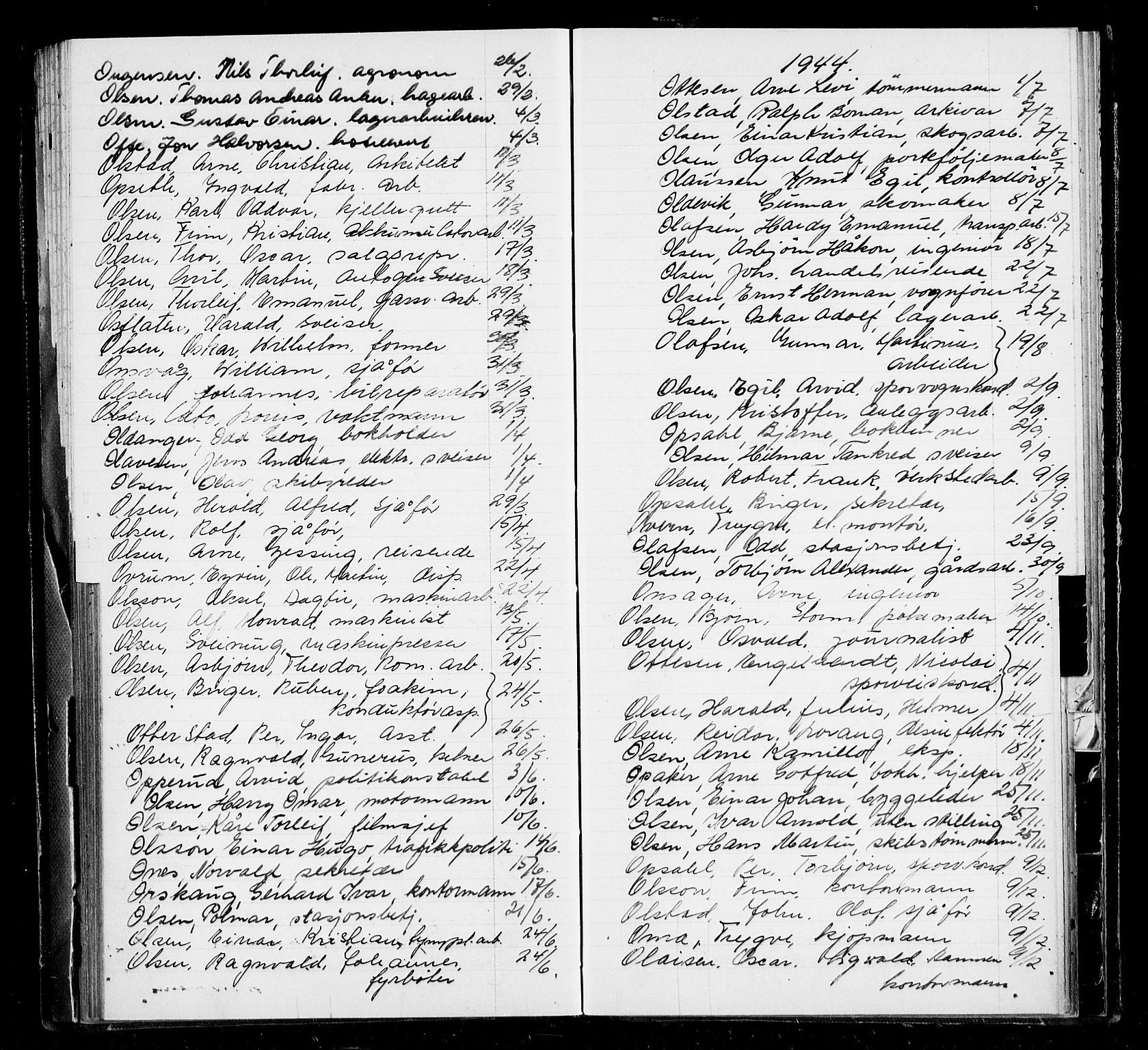 Oslo byfogd avd. I, AV/SAO-A-10220/L/La/L0006: Vigselsregister, 1943-1946, p. 95