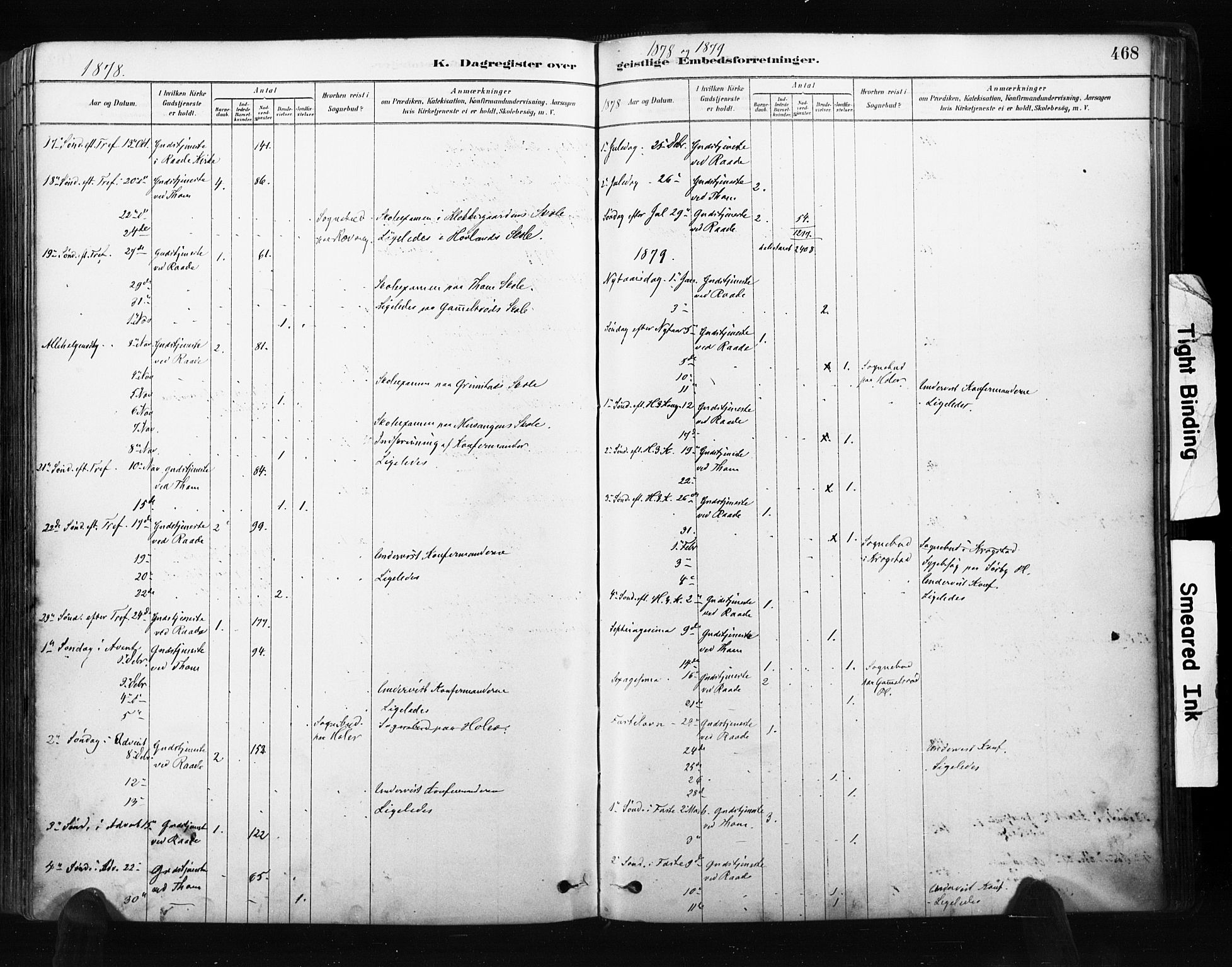 Råde prestekontor kirkebøker, AV/SAO-A-2009/F/Fa/L0007: Parish register (official) no. 7, 1878-1902, p. 468