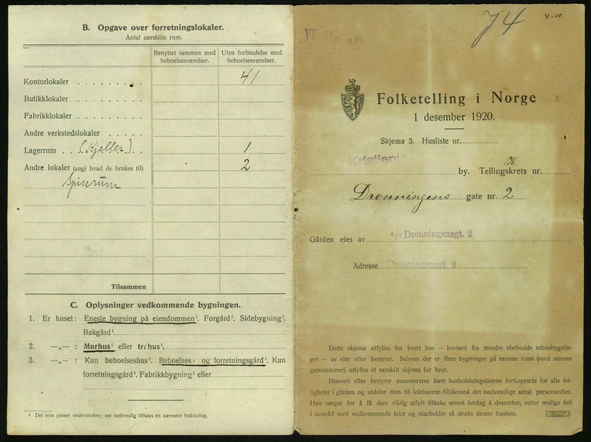 SAO, 1920 census for Kristiania, 1920, p. 16853