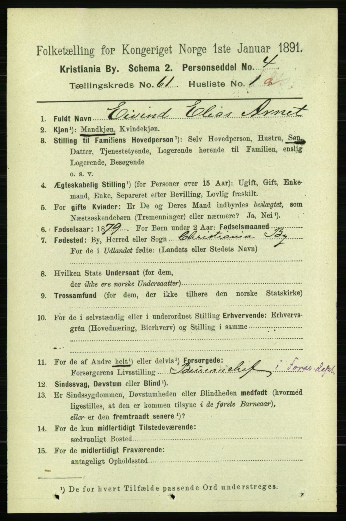 RA, 1891 census for 0301 Kristiania, 1891, p. 32407