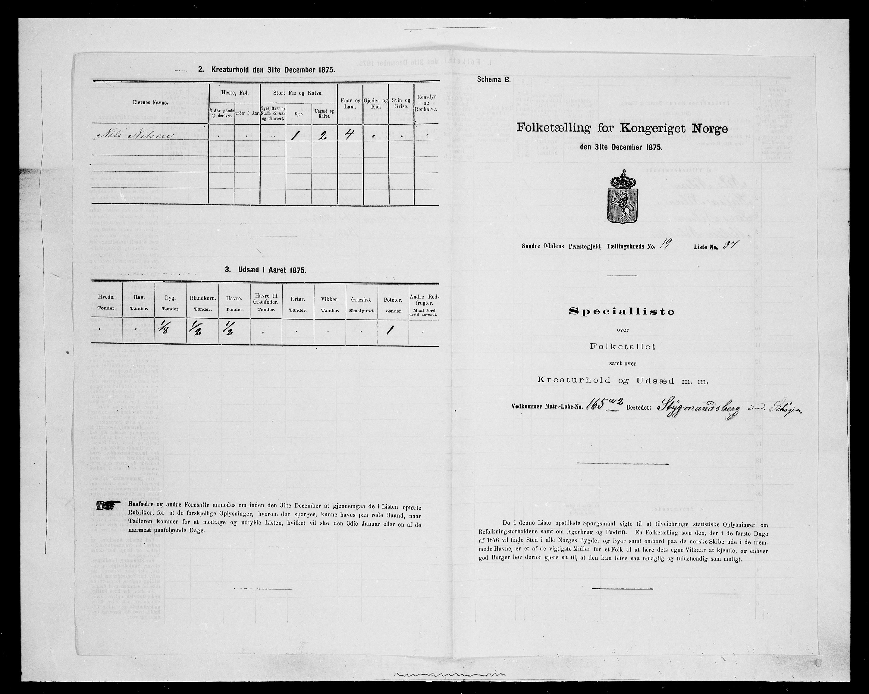 SAH, 1875 census for 0419P Sør-Odal, 1875, p. 1636