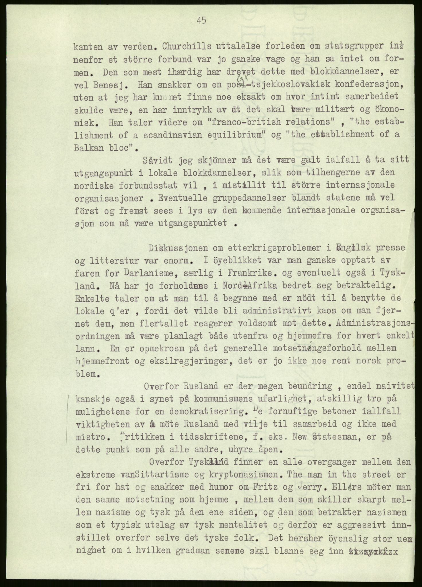 Ustvedt, Hans Jacob / Ustvedt familien, AV/RA-PA-1248/H/L0047/0002: Dagbøker / Londondagboken, 1943, p. 45