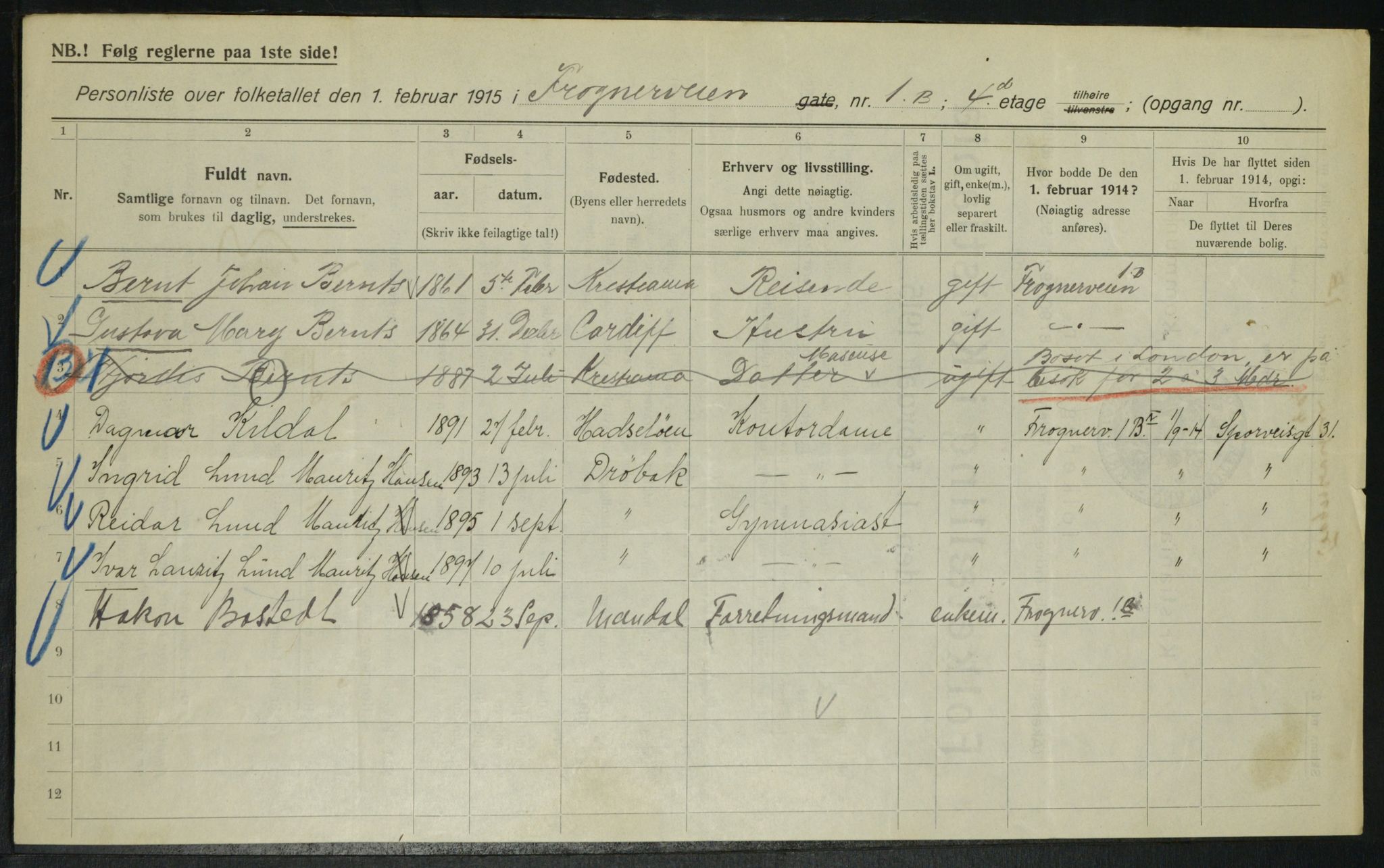 OBA, Municipal Census 1915 for Kristiania, 1915, p. 26803