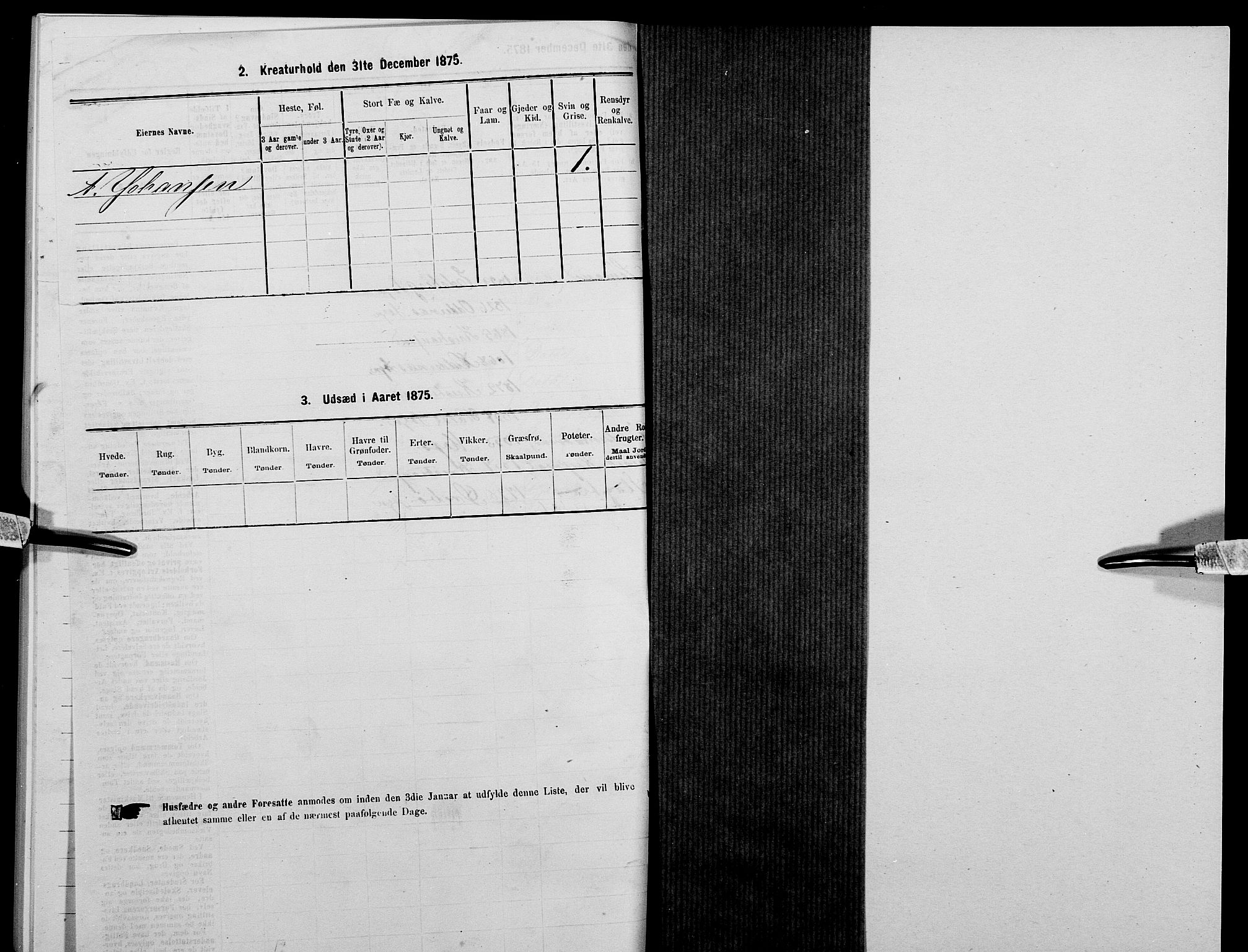 SAK, 1875 census for 1001P Kristiansand, 1875, p. 1213