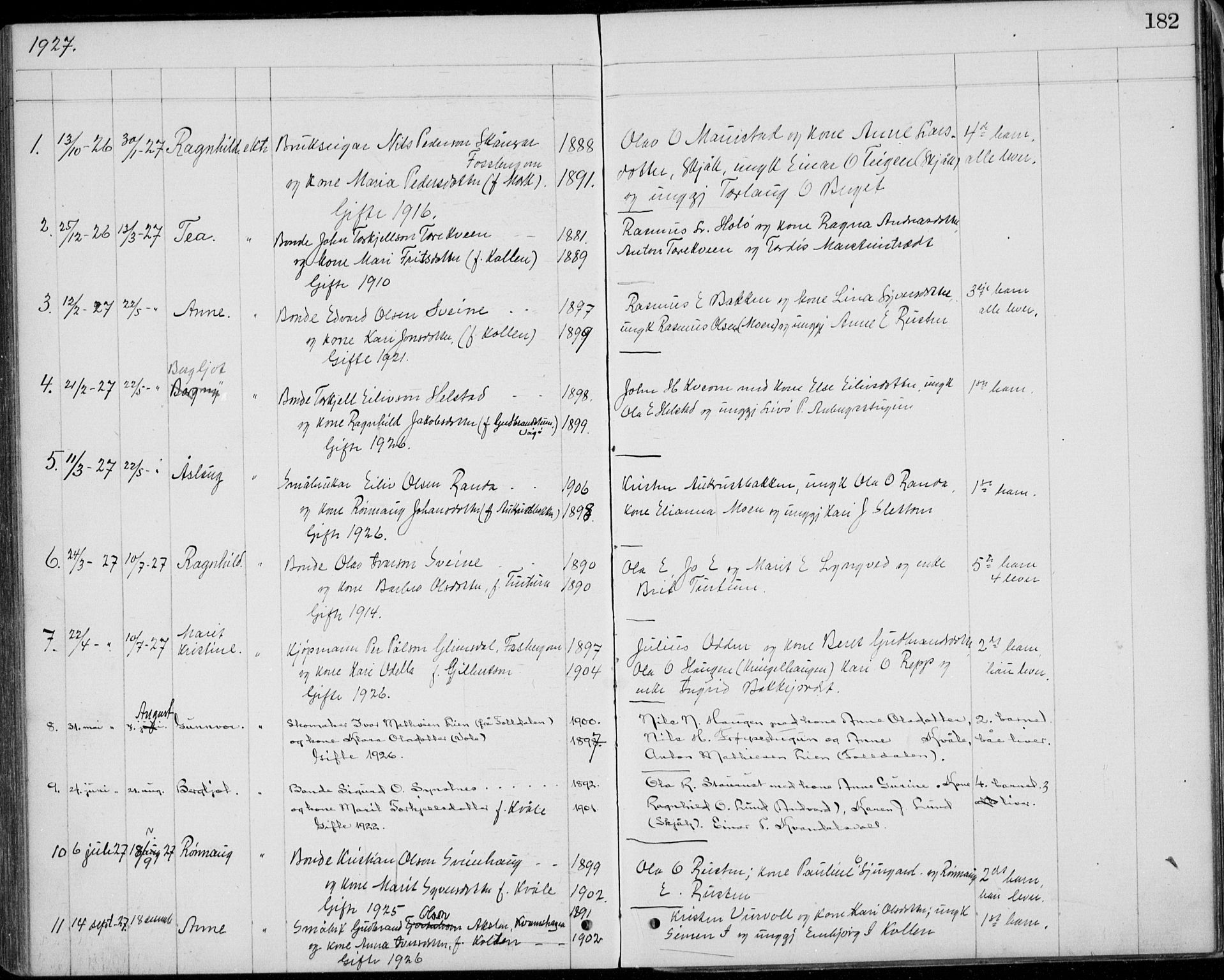 Lom prestekontor, AV/SAH-PREST-070/L/L0013: Parish register (copy) no. 13, 1874-1938, p. 182