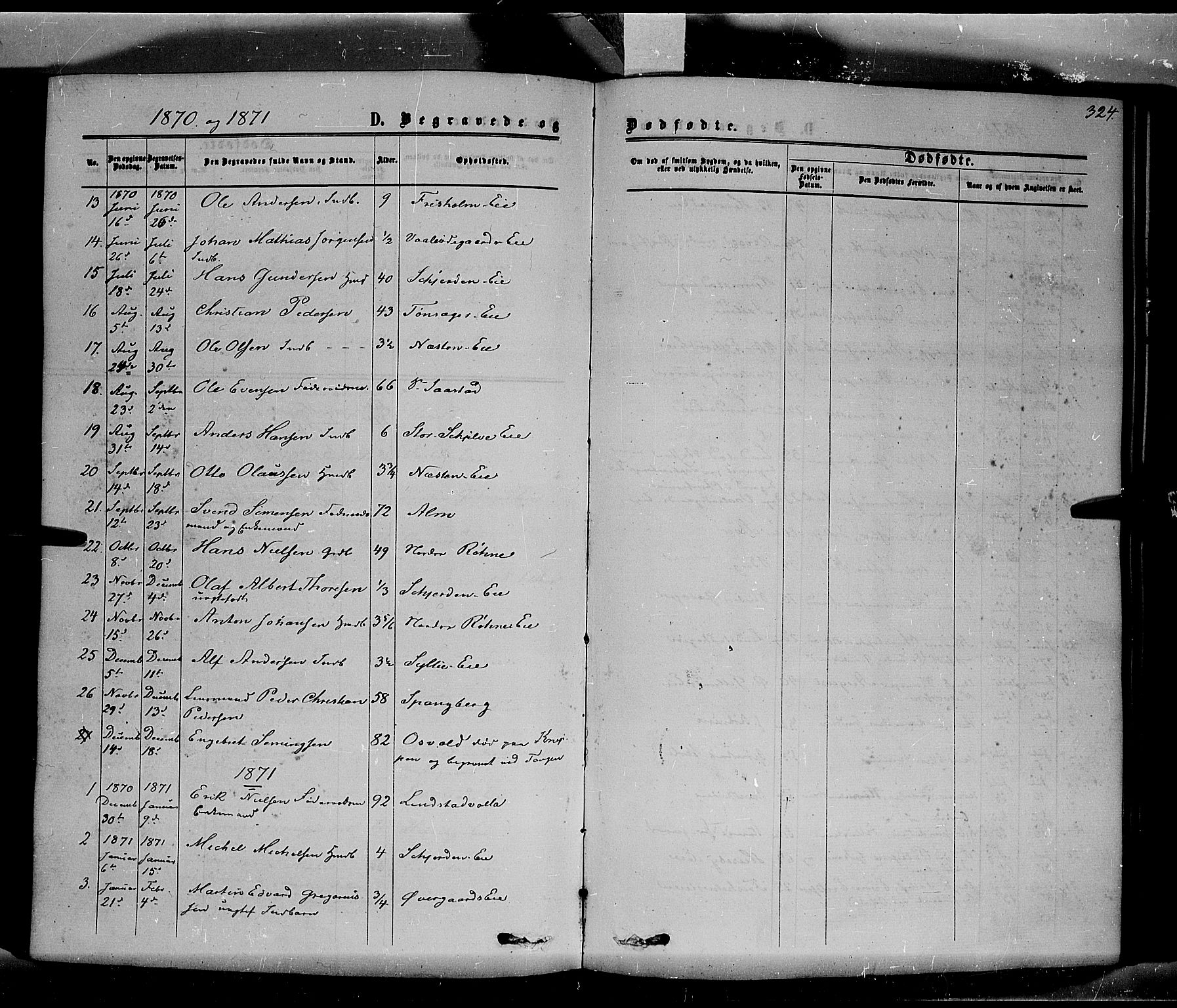 Stange prestekontor, SAH/PREST-002/K/L0013: Parish register (official) no. 13, 1862-1879, p. 324
