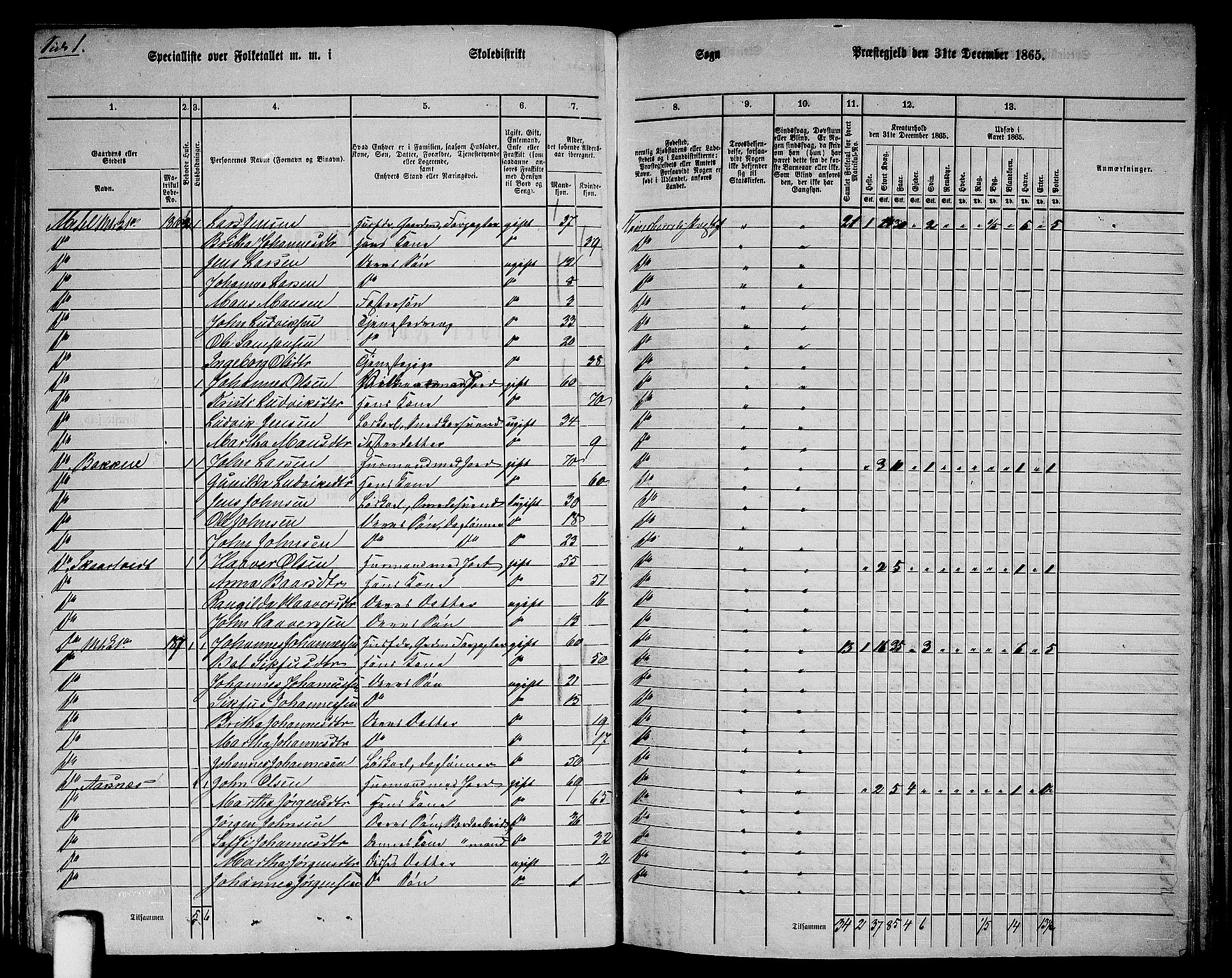 RA, 1865 census for Kvinnherad, 1865, p. 99