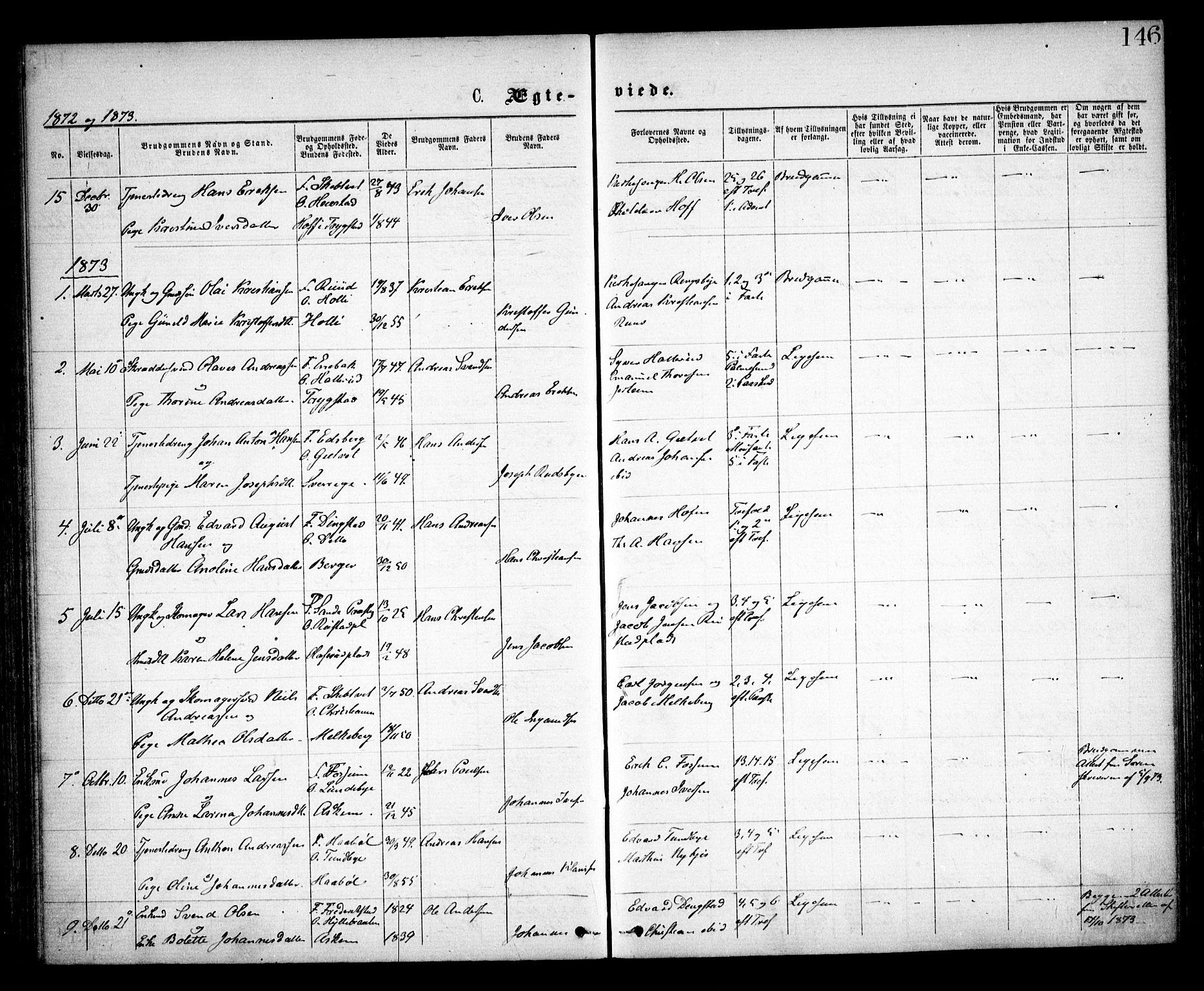 Spydeberg prestekontor Kirkebøker, SAO/A-10924/F/Fa/L0006: Parish register (official) no. I 6, 1863-1874, p. 146