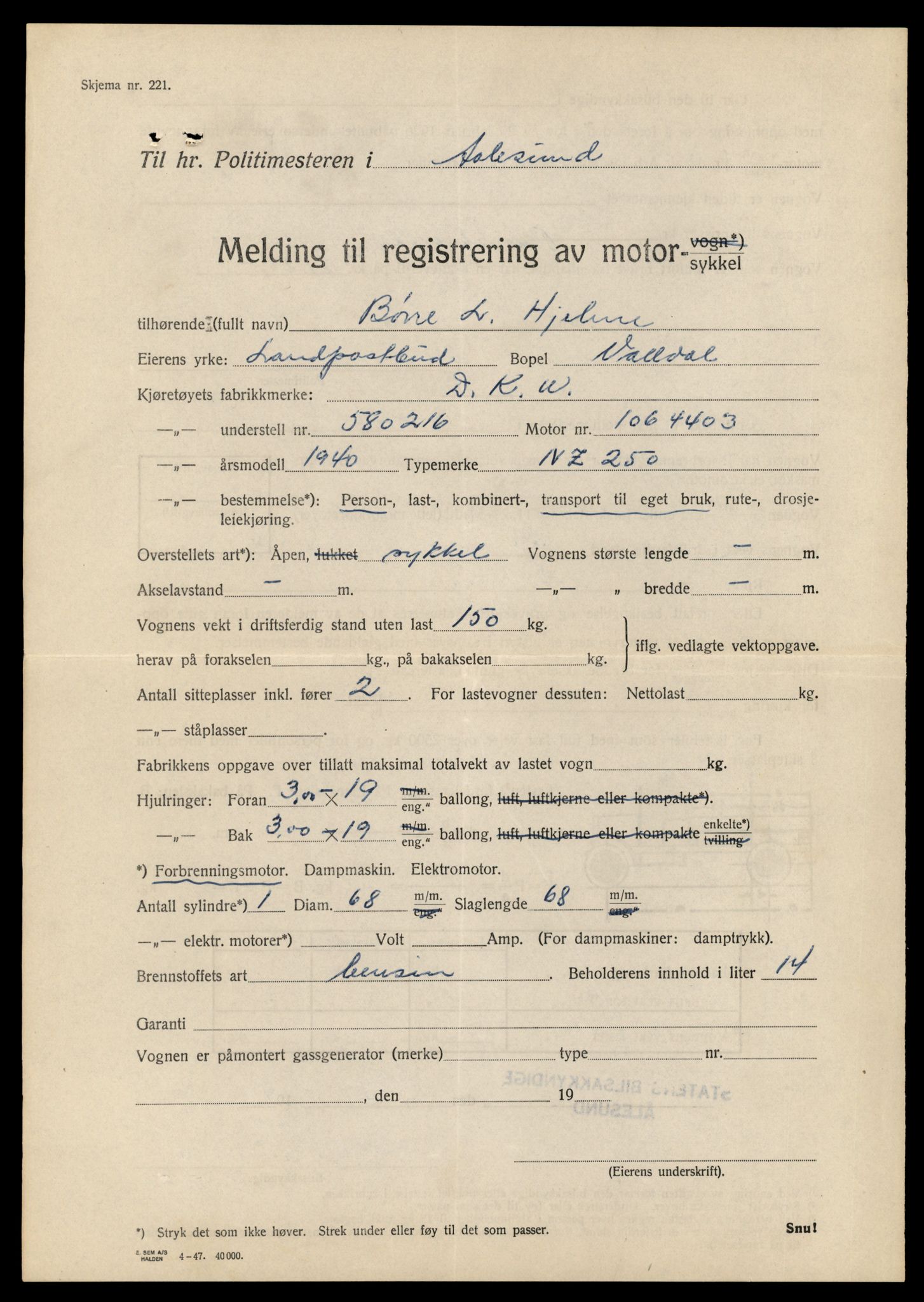 Møre og Romsdal vegkontor - Ålesund trafikkstasjon, AV/SAT-A-4099/F/Fe/L0026: Registreringskort for kjøretøy T 11046 - T 11160, 1927-1998, p. 1145