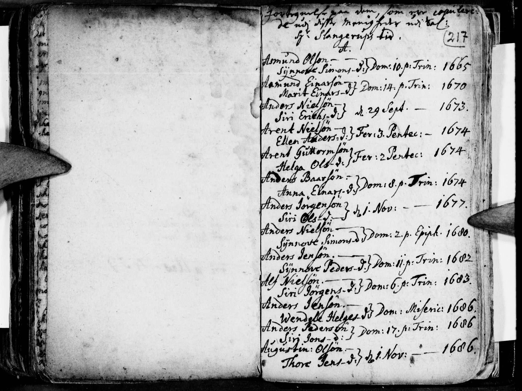 Ministerialprotokoller, klokkerbøker og fødselsregistre - Nordland, SAT/A-1459/853/L0762: Parish register (official) no. 853A01, 1664-1688, p. 217
