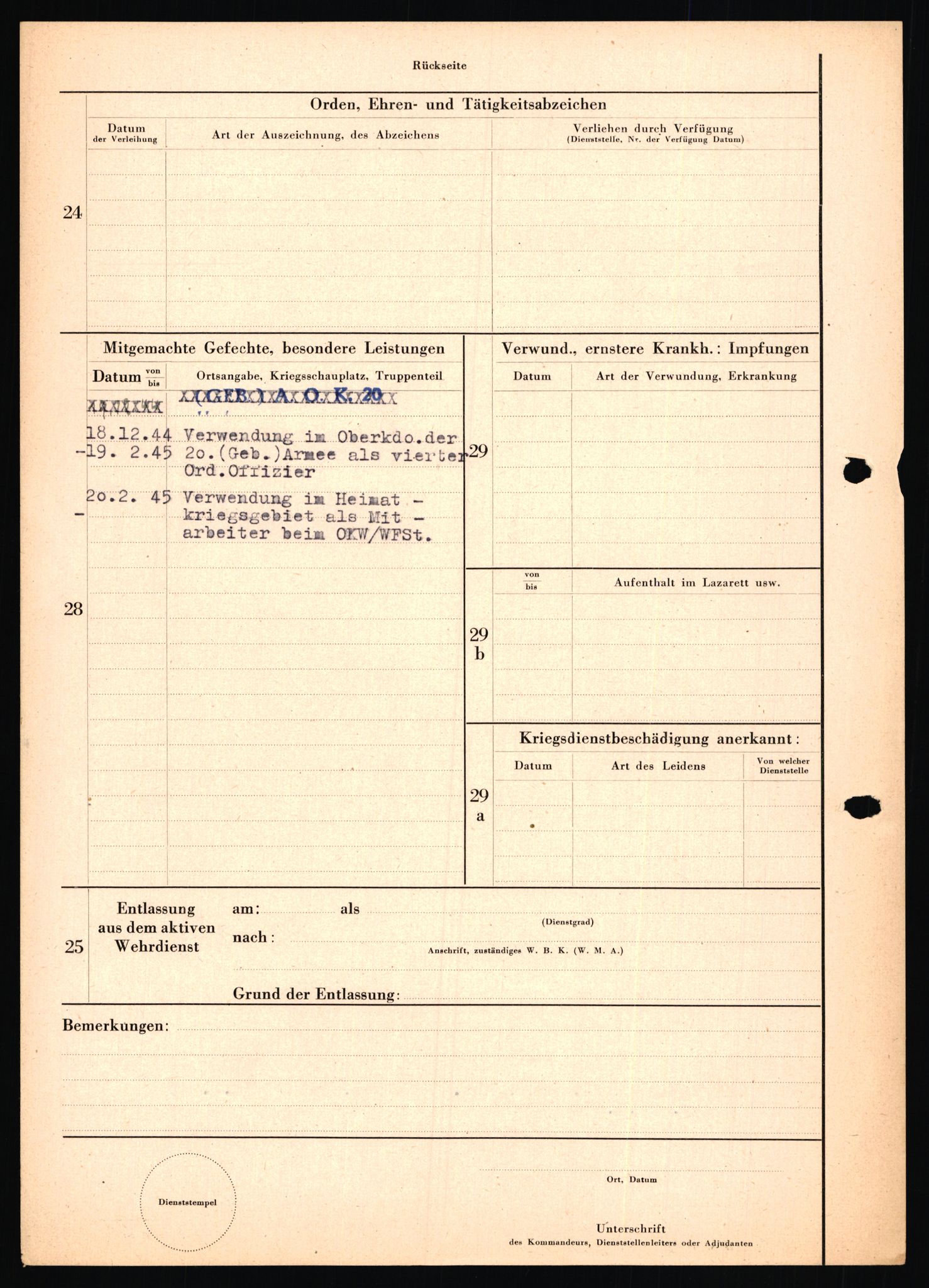 Forsvarets Overkommando. 2 kontor. Arkiv 11.4. Spredte tyske arkivsaker, AV/RA-RAFA-7031/D/Dar/Dara/L0018: Personalbøker, 1940-1945, p. 848