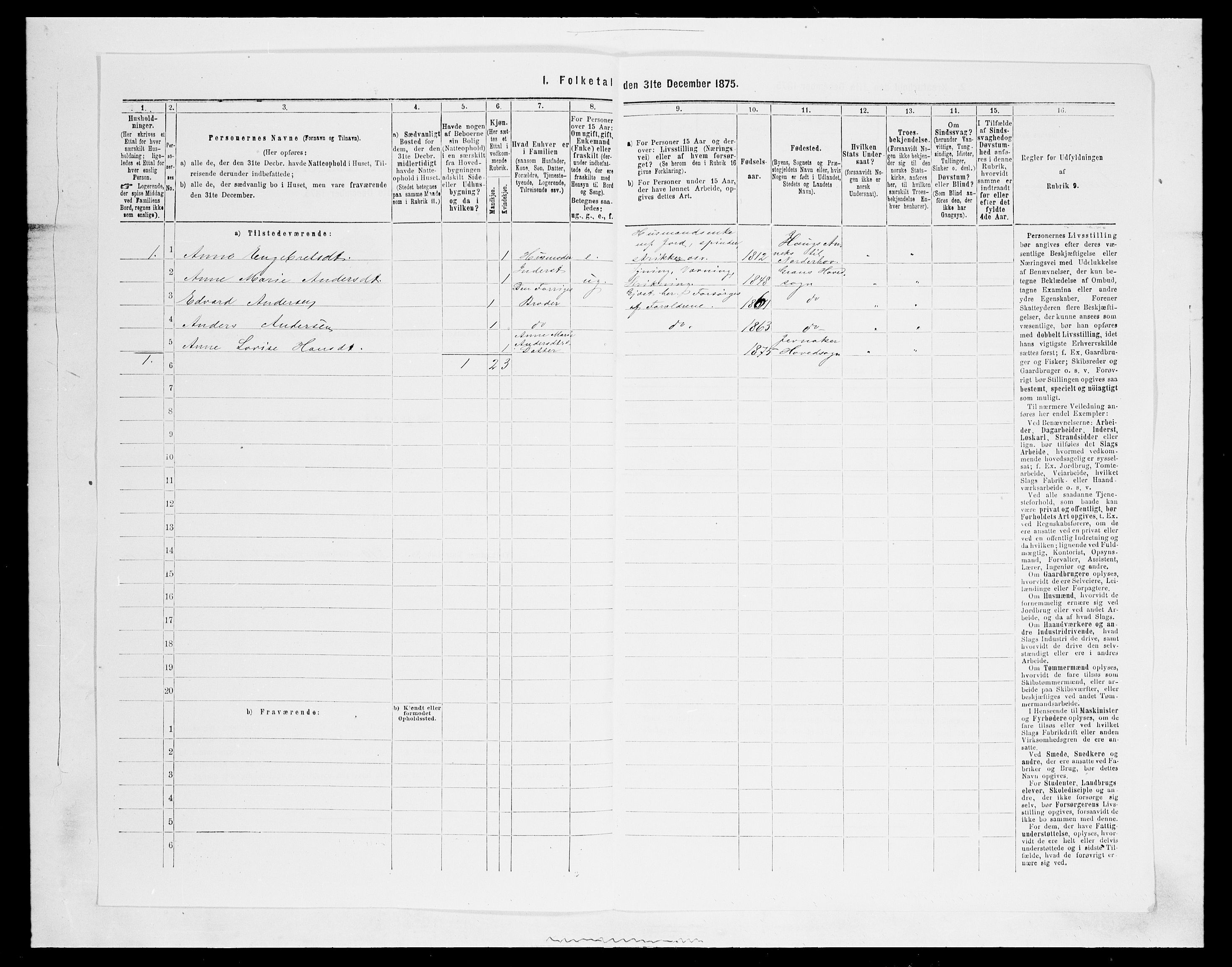 SAH, 1875 census for 0532P Jevnaker, 1875, p. 1350