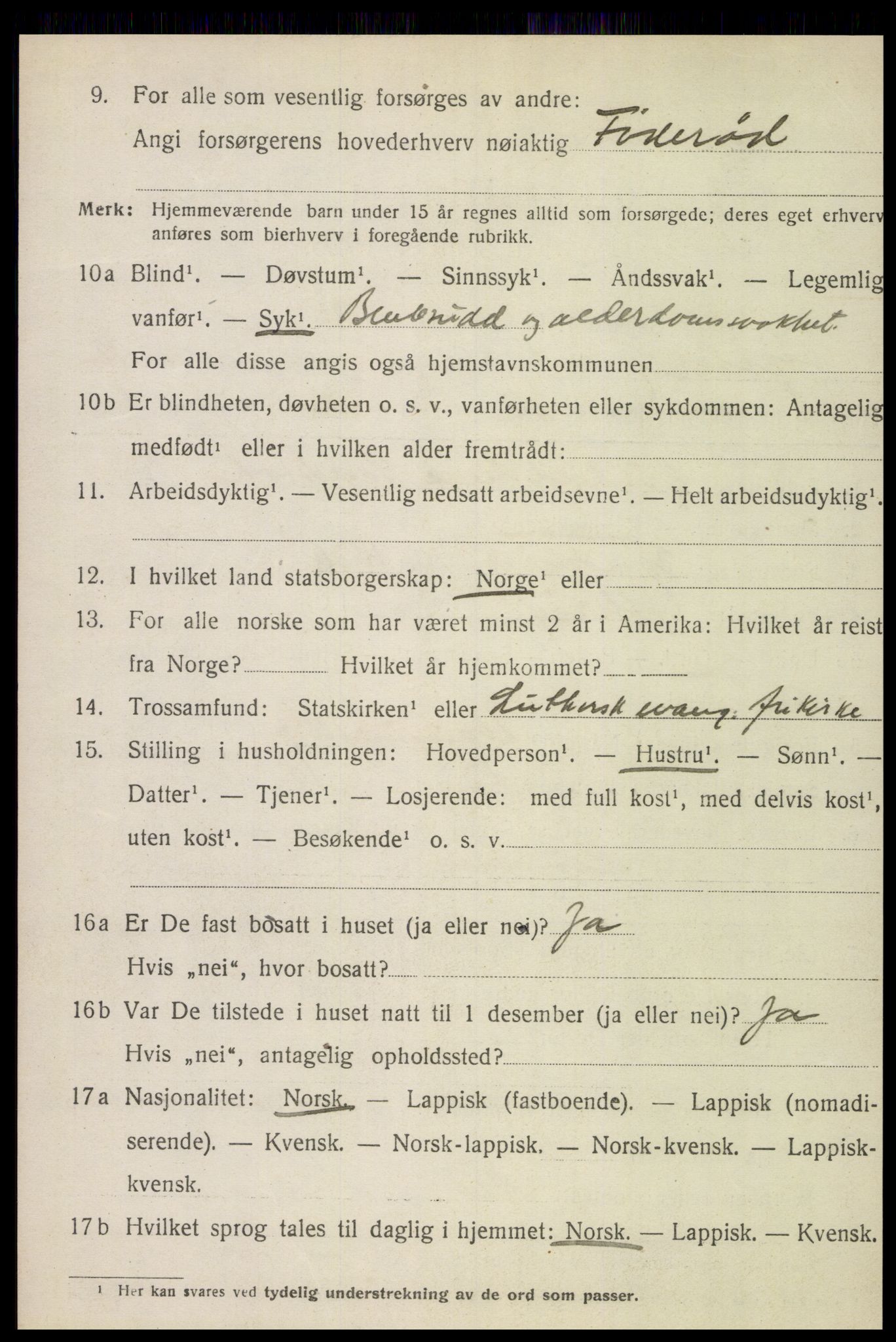 SAT, 1920 census for Ytterøy, 1920, p. 1300