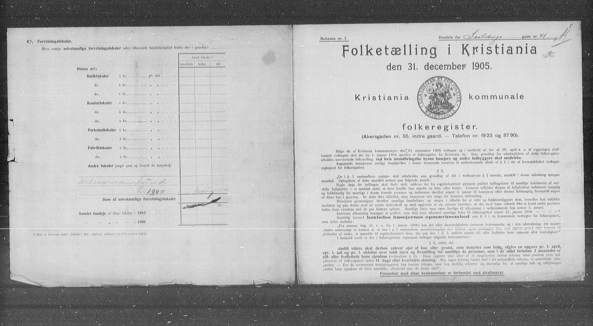 OBA, Municipal Census 1905 for Kristiania, 1905, p. 49147